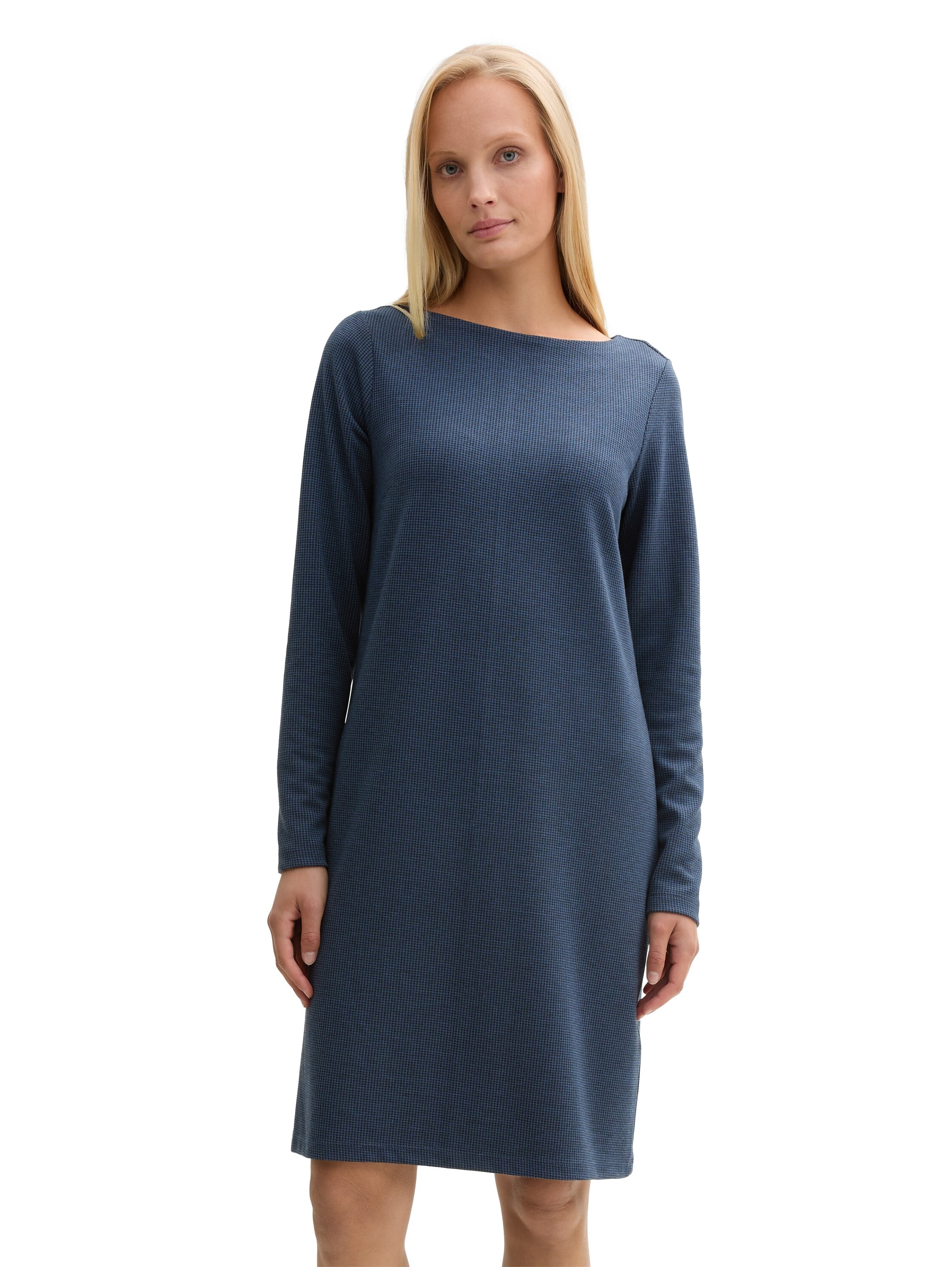 TOM TAILOR Midikleid Ohne Taschen mit U-Boot-Ausschnitt