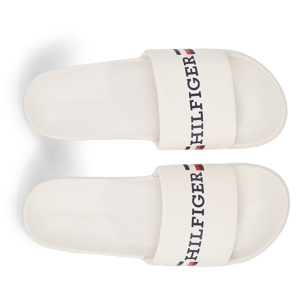 Tommy Hilfiger Pantolette »CORPORATE FLAG POOL SLIDE«, mit breiter Bandage