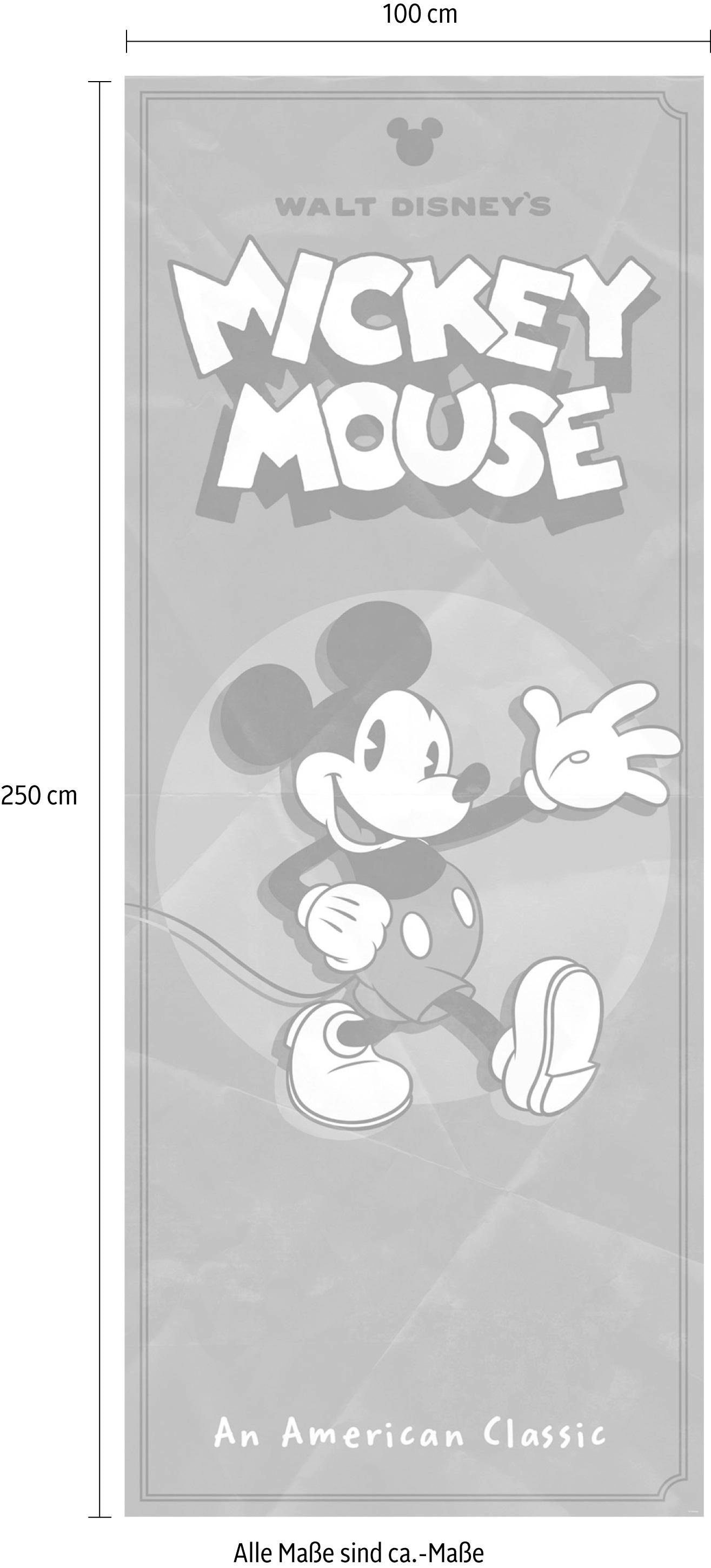 Komar Vliestapete »Digitaldruck Vlies - Mickey - American Classic - Grösse 100 x 250 cm«, bedruckt, Kinderzimmer