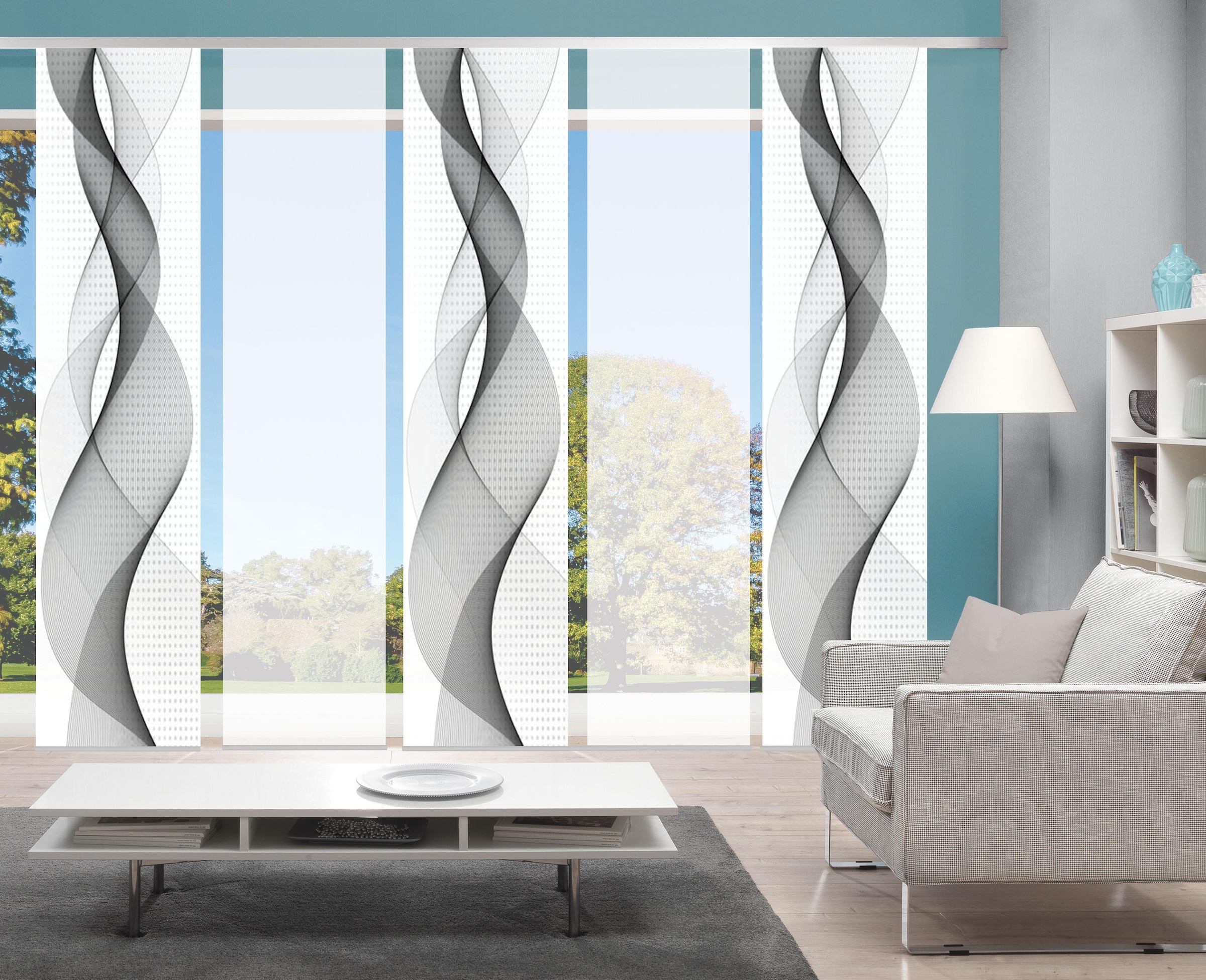 HOME WOHNIDEEN Schiebegardine »OPALIA 5ER SET« Paneelwagen 5 Stk. tlg. HxB: 245x60