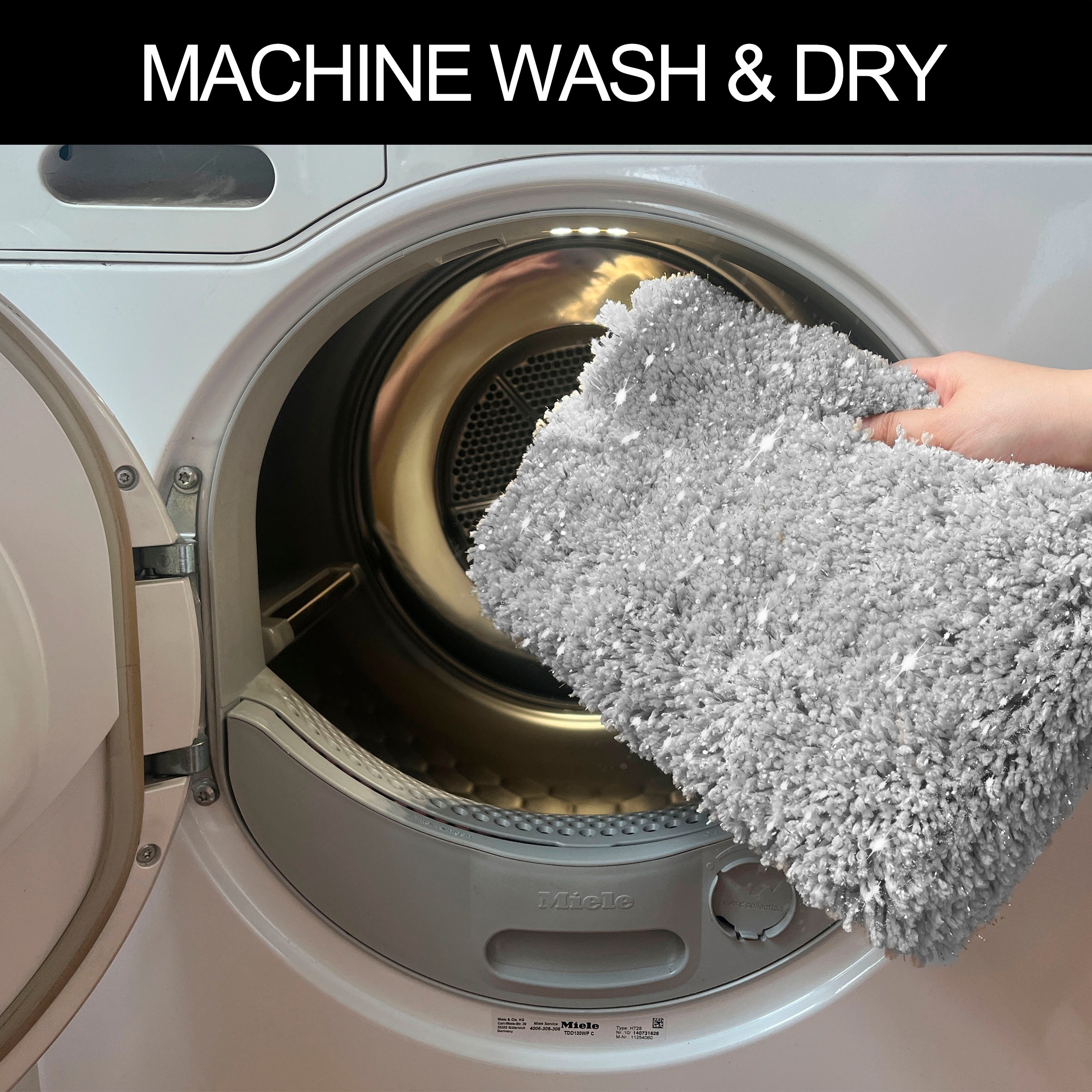 my home Badematte »Glitzer, Badvorleger, Badezimmer Teppich«, rutschhemmend beschichtet, fussbodenheizungsgeeignet-schnell trocknend-strapazierfähig, Badteppich, Akzente durch Glitzer-Garn