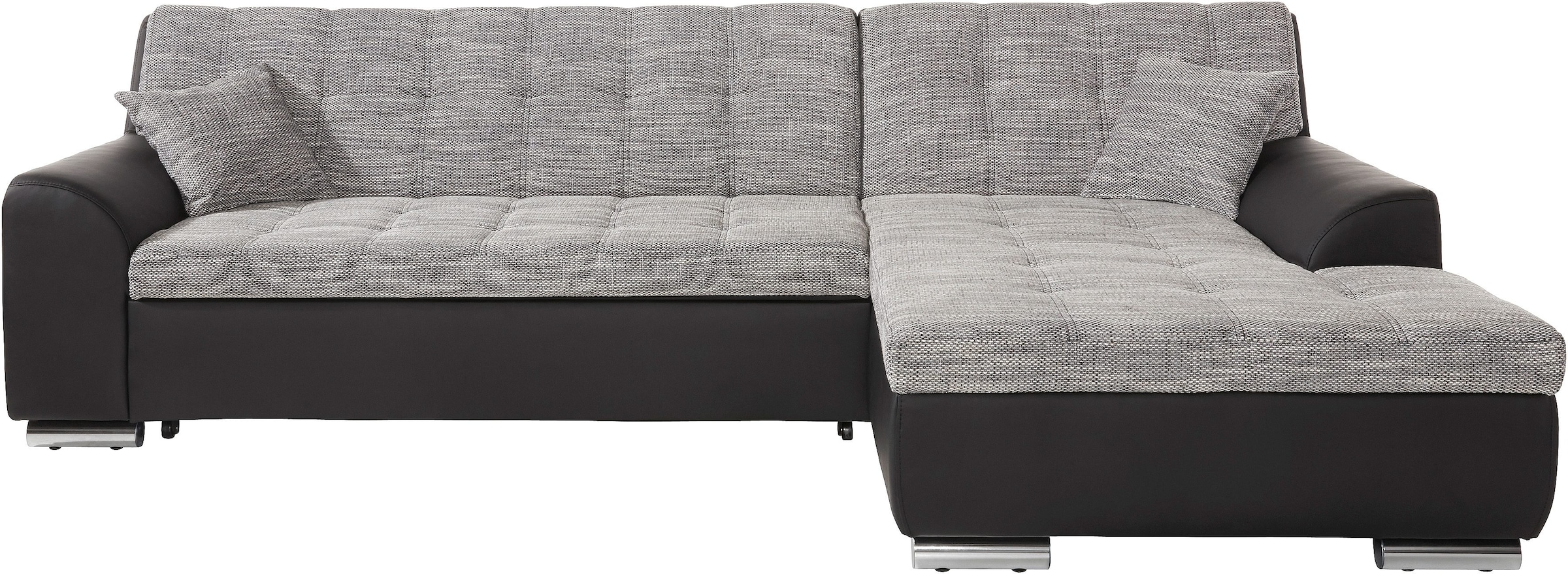 DOMO collection Ecksofa »Treviso viele Bezüge, auch in Cord, L-Form, B/T/H: 267/80/83 cm«, wahlweise mit Bettfunktion, incl. Zierkissen, hochwertige Steppung