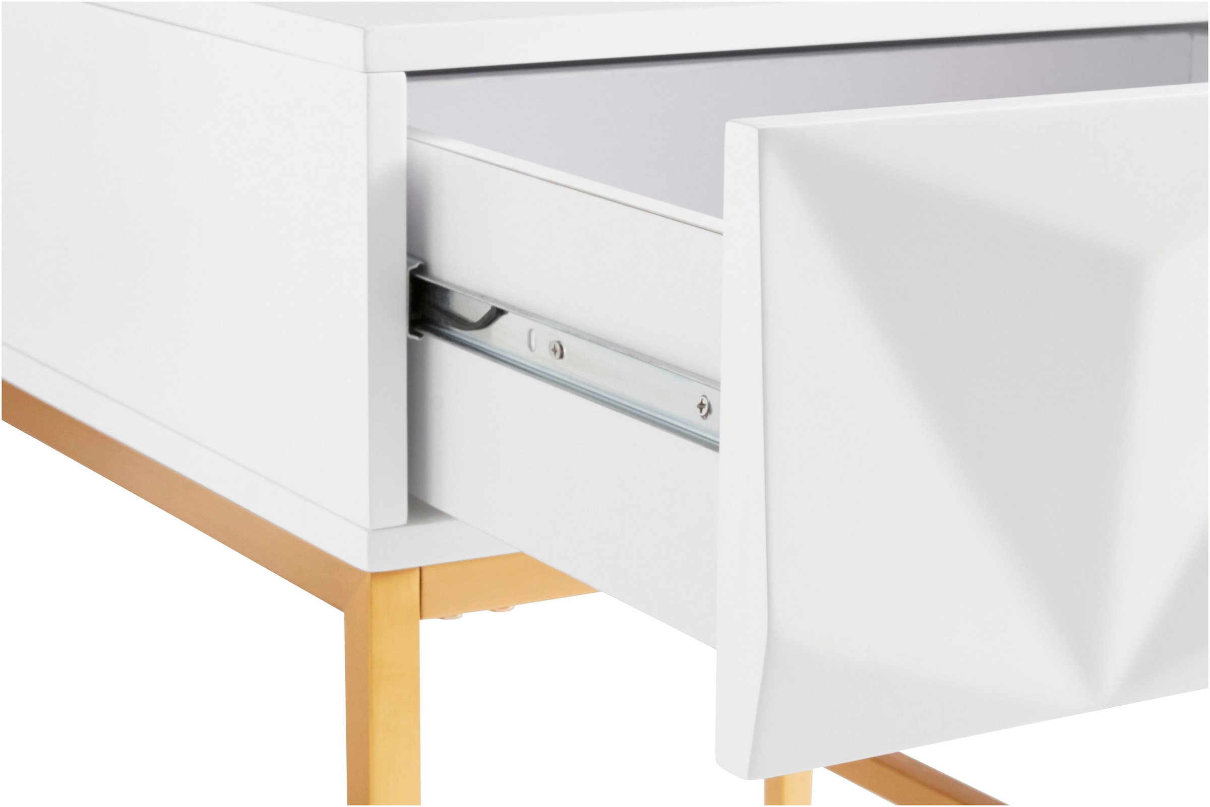 Leonique Sideboard »Minfi, TOPSELLER!, OTTOs Choice«, in 3D-Optik, Konsolentisch mit goldfarbenem Metallgestell