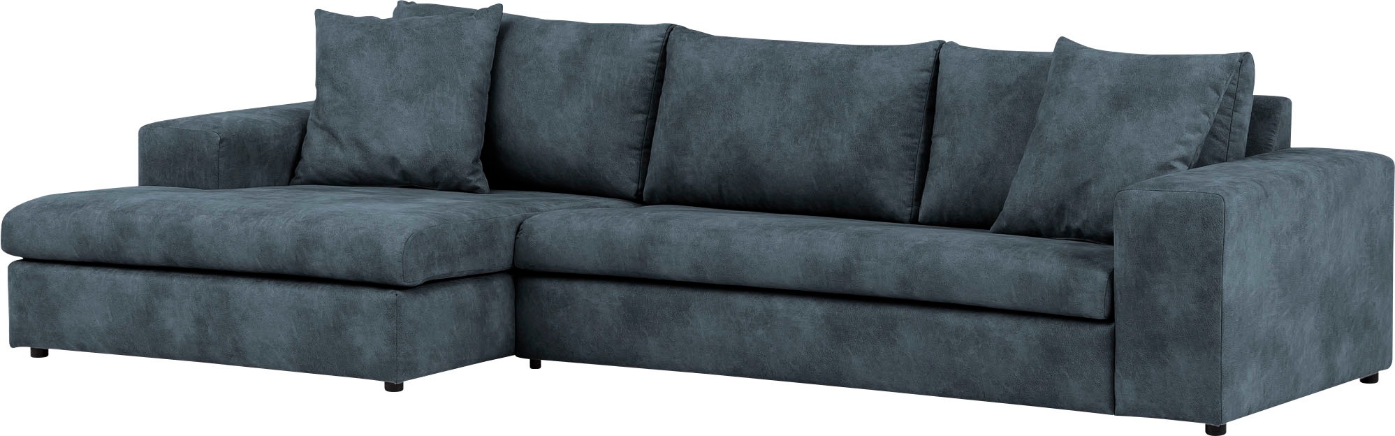 andas Ecksofa »SLEETLAND XXL in Samtvelours oder Vintage-Leder-Optik, L-Form,«, besonders gross und bequem