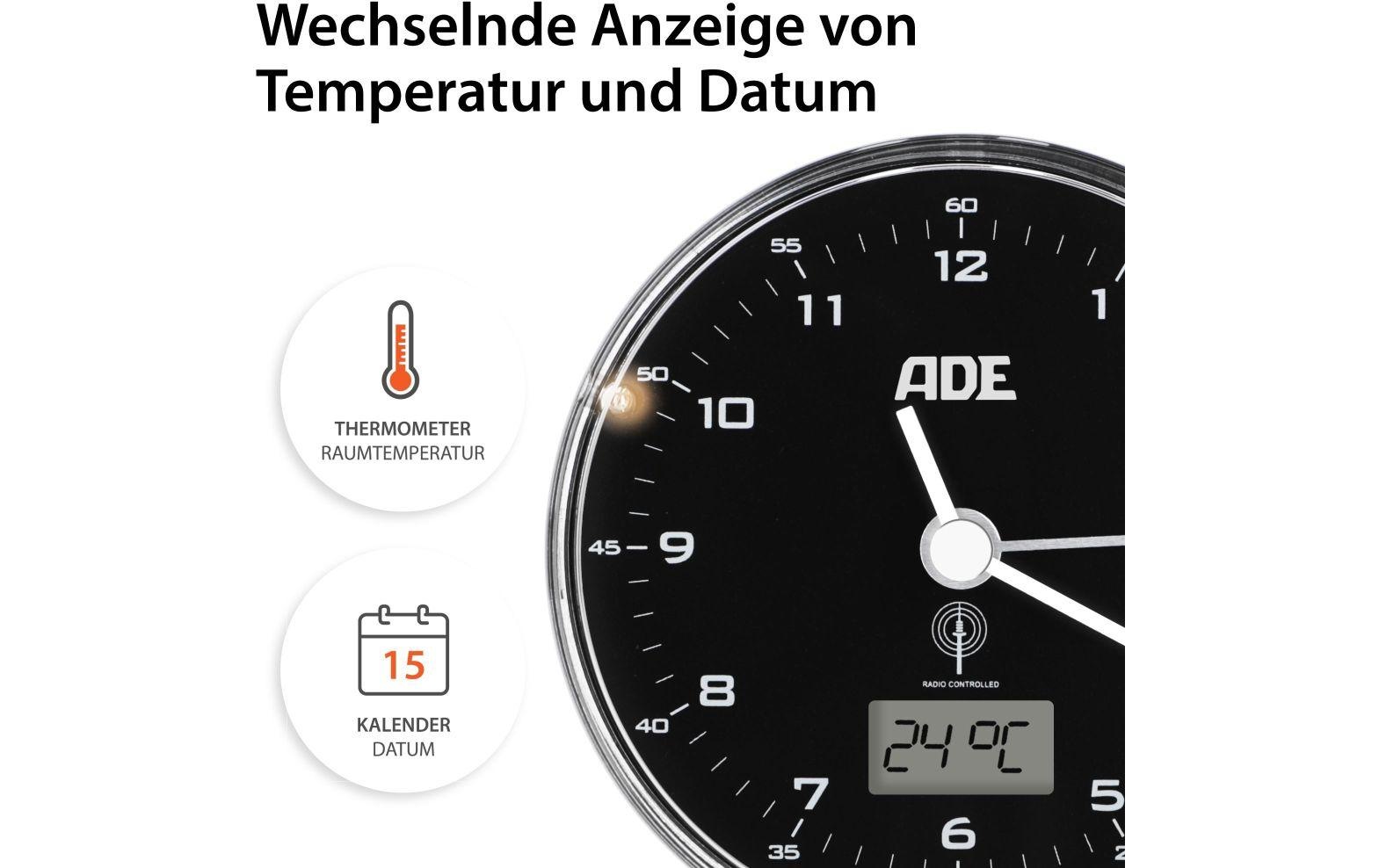 ADE Funkwecker »45299 x 4 cm Schwarz«