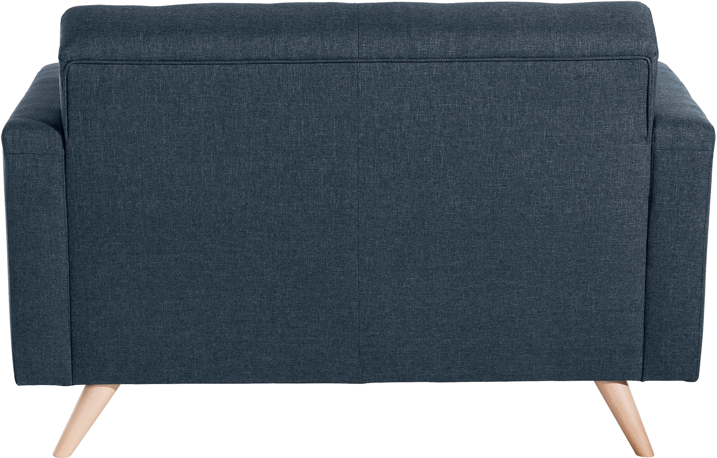 Max Winzer® 2-Sitzer »Julius zeitlos, elegant im skandinavischen Stil, mit hohem Sitzkomfort«, mit Knopfheftung, Retro, schmale Armlehnen, Breite 128 cm