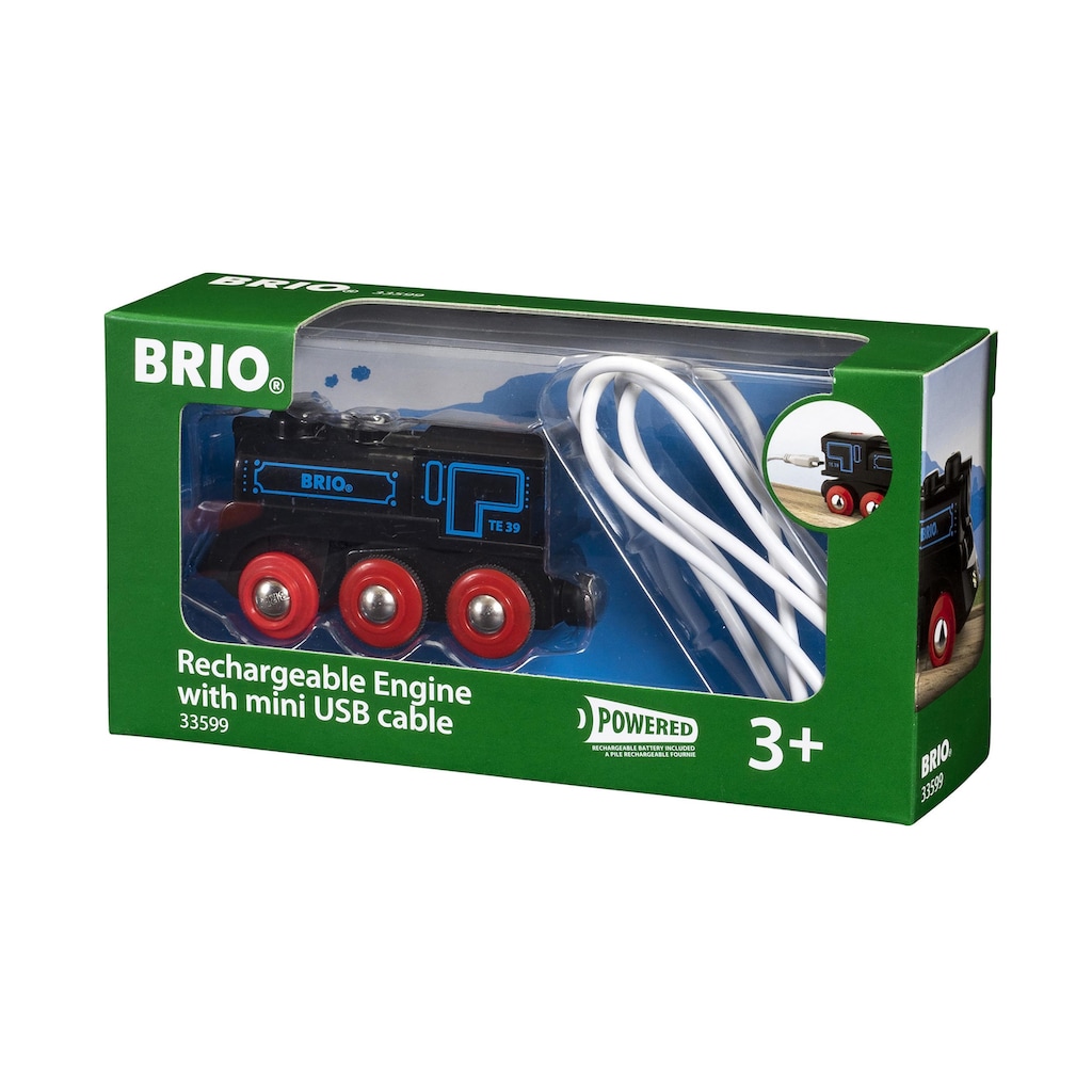 BRIO® Spielzeug-Lokomotive »Schwarze Akku-Lok mit Mini-USB«