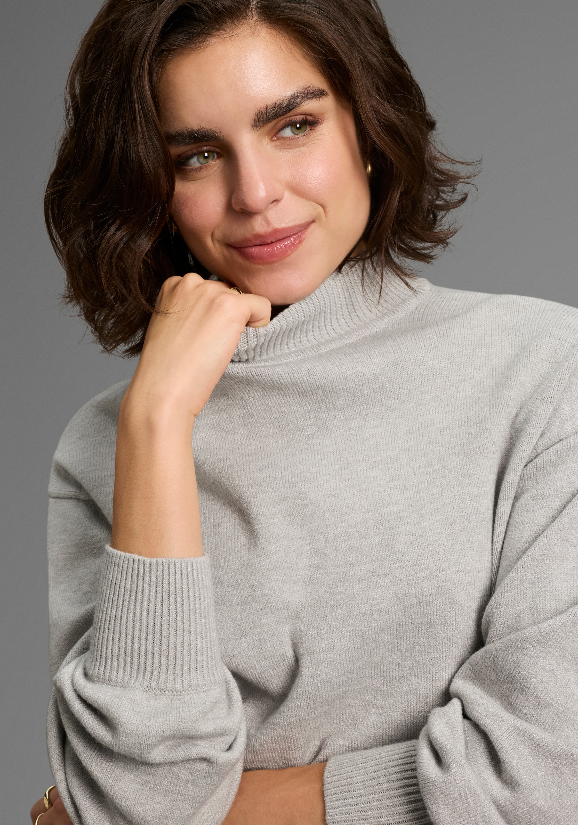 Laura Scott Stehkragenpullover, mit Volumenarm