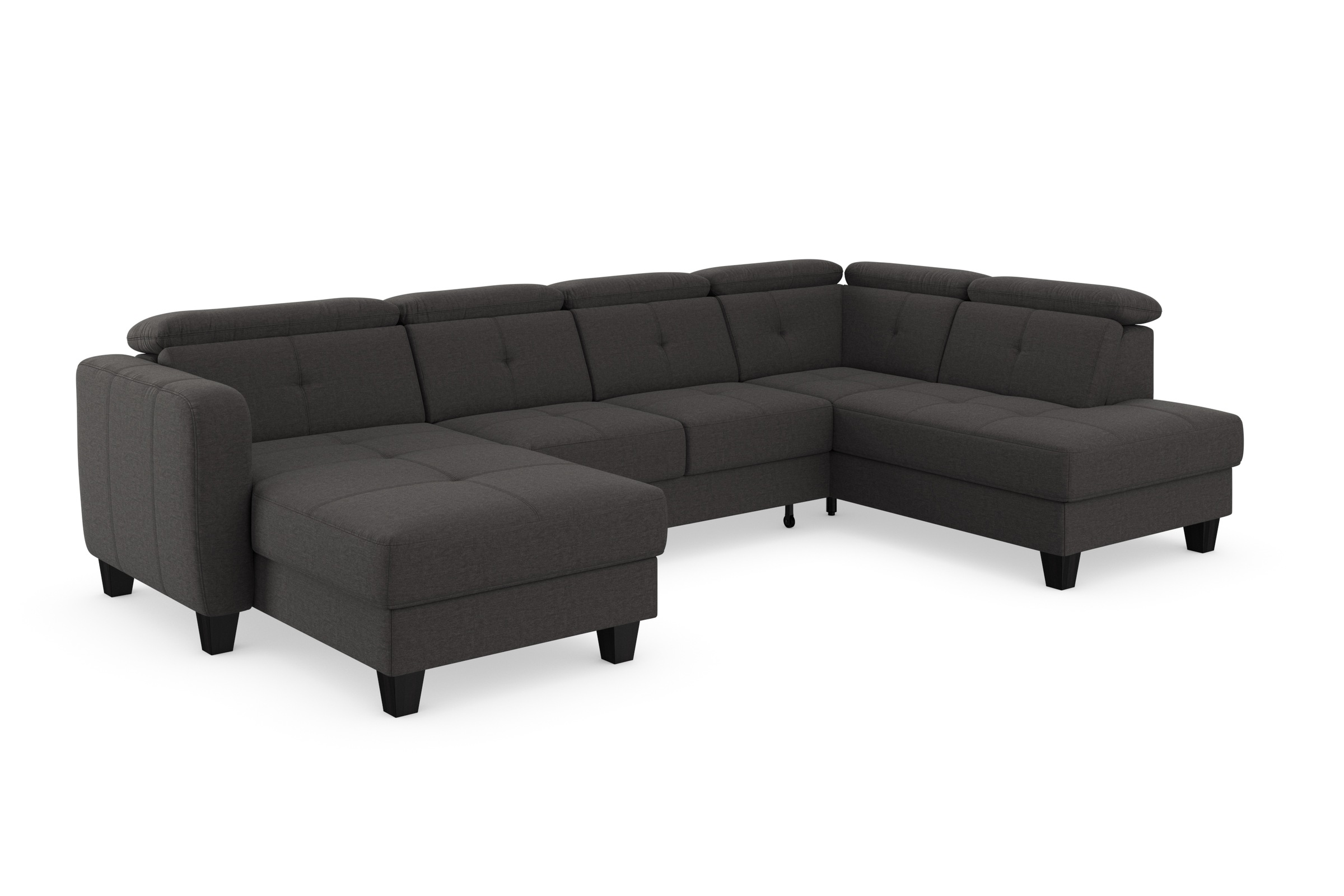 sit&more Wohnlandschaft »Belluci U-Form«, Kopfteilverstellung und Federkern, wahlweise mit Bettfunktion