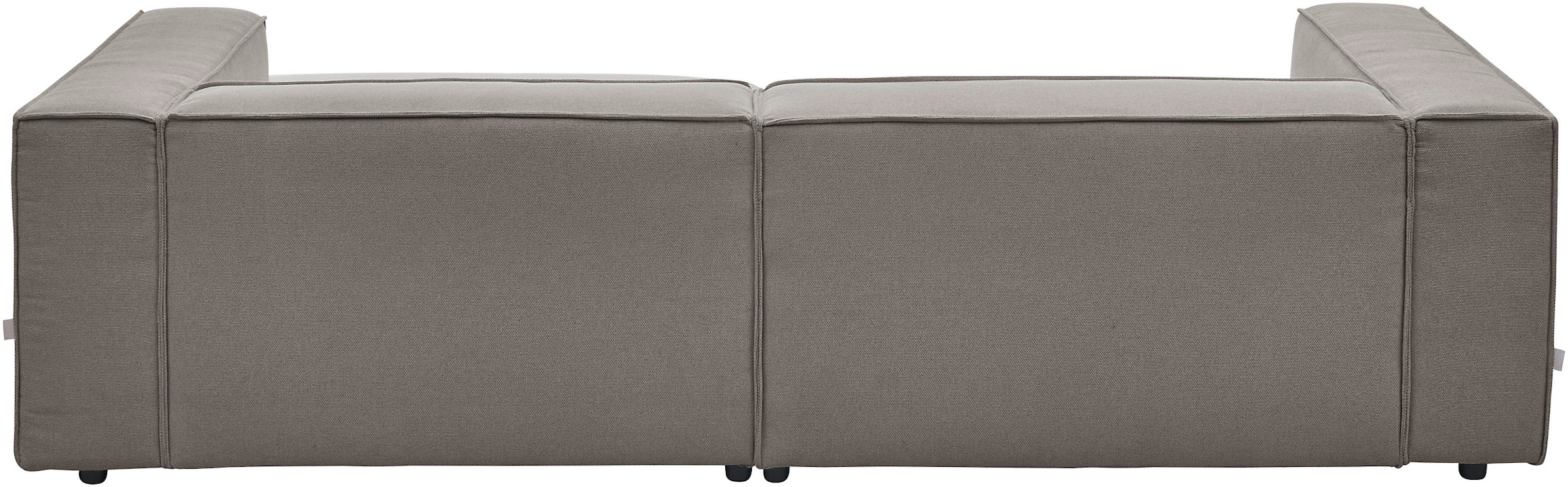 LeGer Home by Lena Gercke Ecksofa »PIARA mit Kedernaht in Cord oder Leinenoptik, moderne Couch in L-Form«, wahlweise Ottomane rechts/links, schwarze Füsse, bequemer Sitzkomfort
