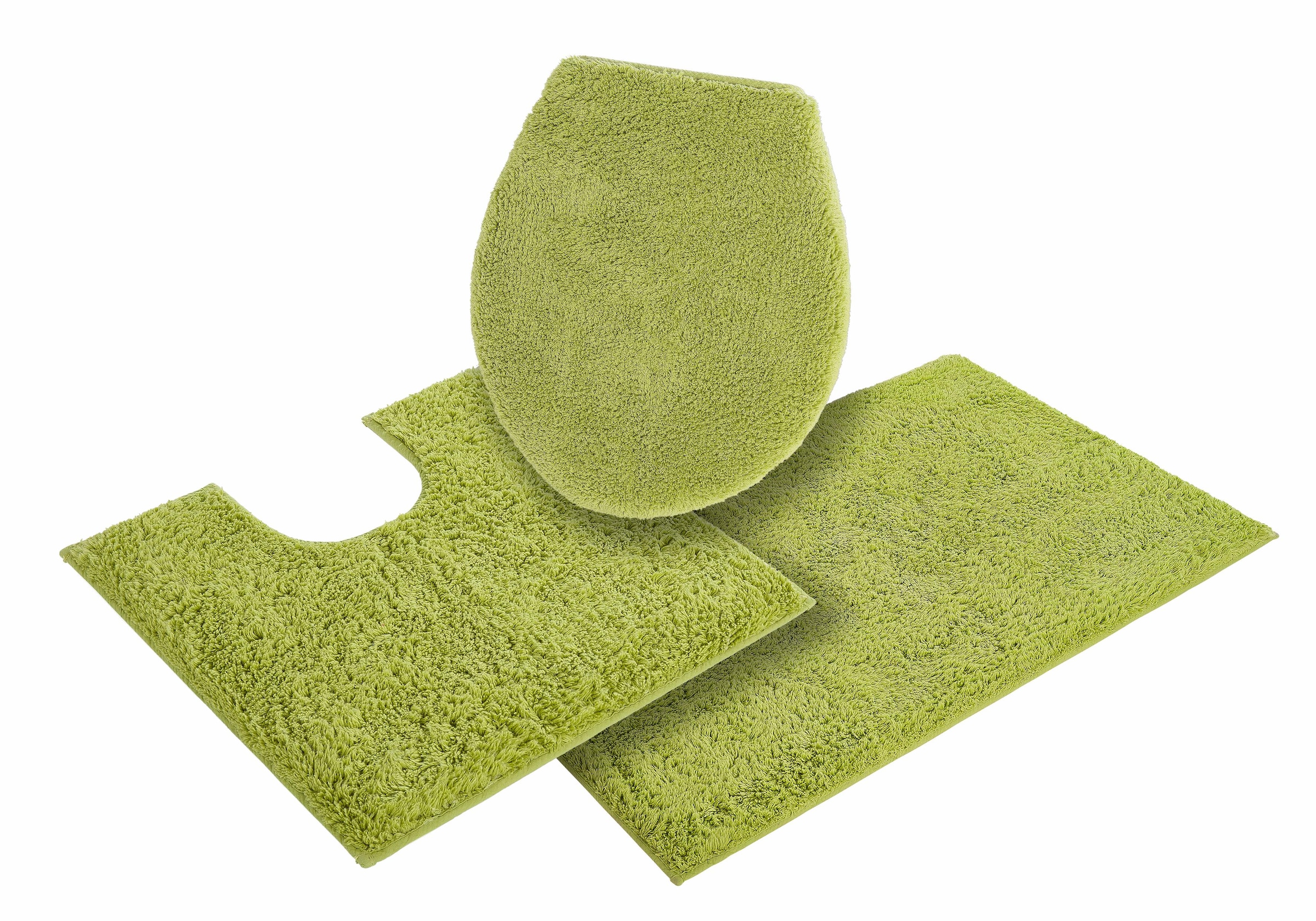 my home Badematte »Maren, Badvorleger, Badezimmer Teppich«, rutschhemmend beschichtet, fussbodenheizungsgeeignet, Bio-Baumwolle, Badteppich, Badematten auch als 3 teiliges Set