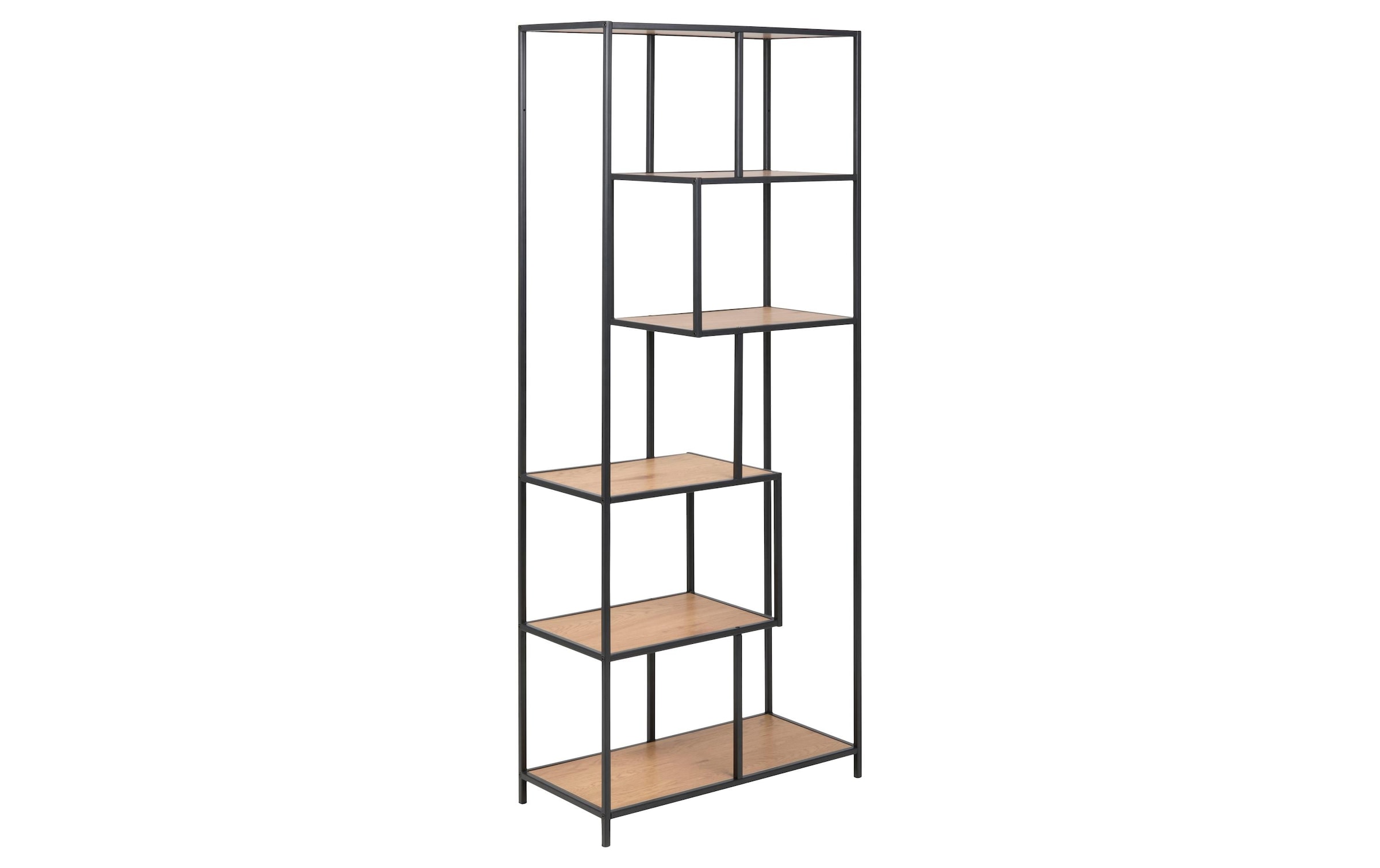 AC Design Regal »Seaford 77 x 35 x 185cm, Braun/Schwarz«