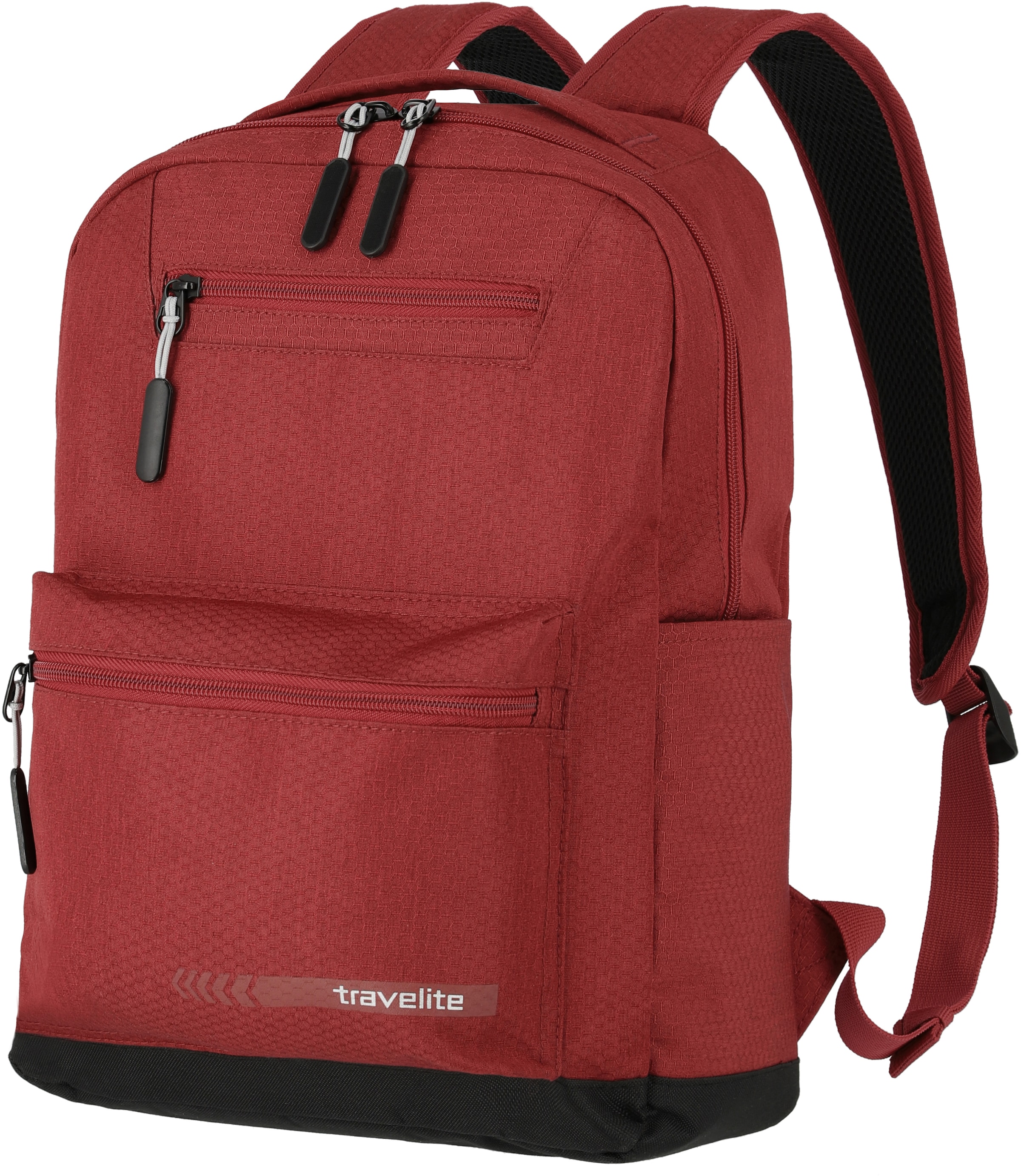 travelite Laptoprucksack »KICK OFF M, 40 cm, rot«, Arbeitsrucksack Schulrucksack Freizeitrucksack mit 13-Zoll Laptopfach