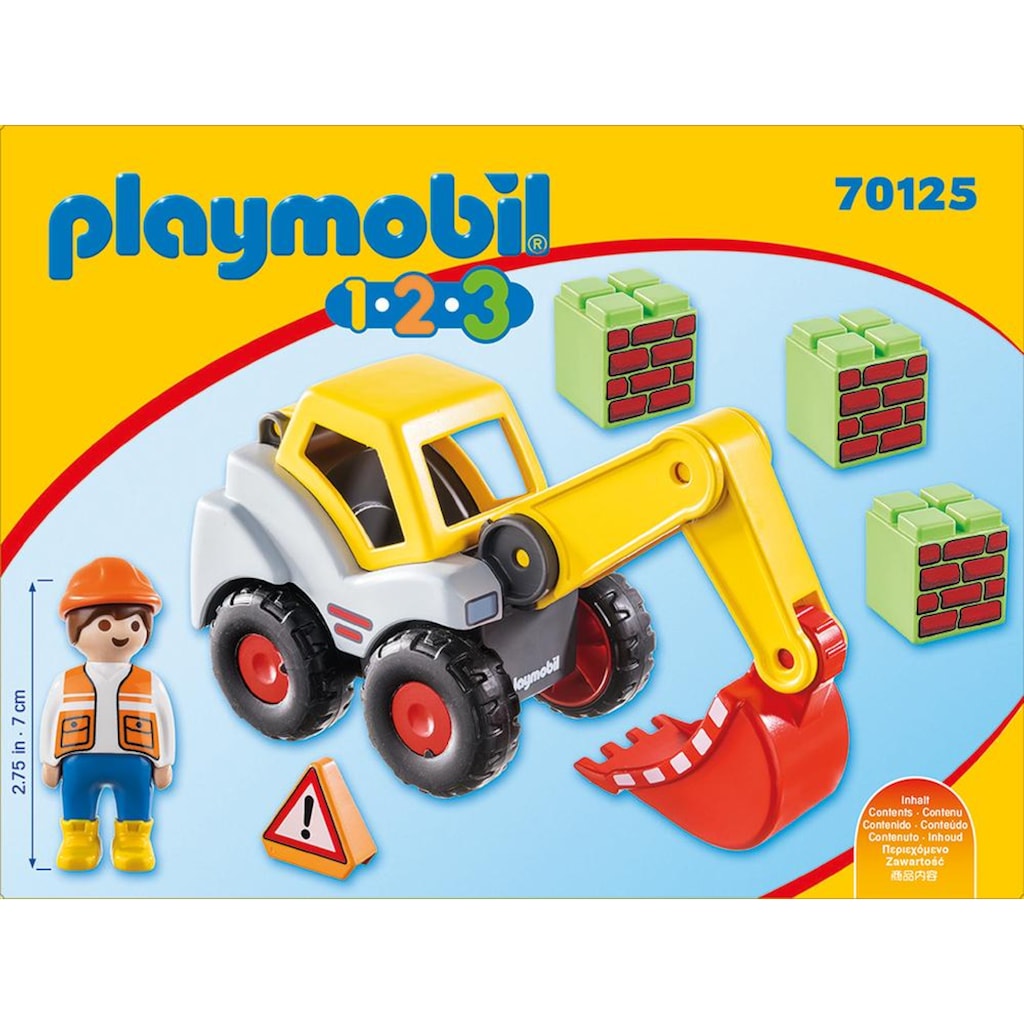 Playmobil® Konstruktions-Spielset »Schaufelbagger (70125), Playmobil 123«