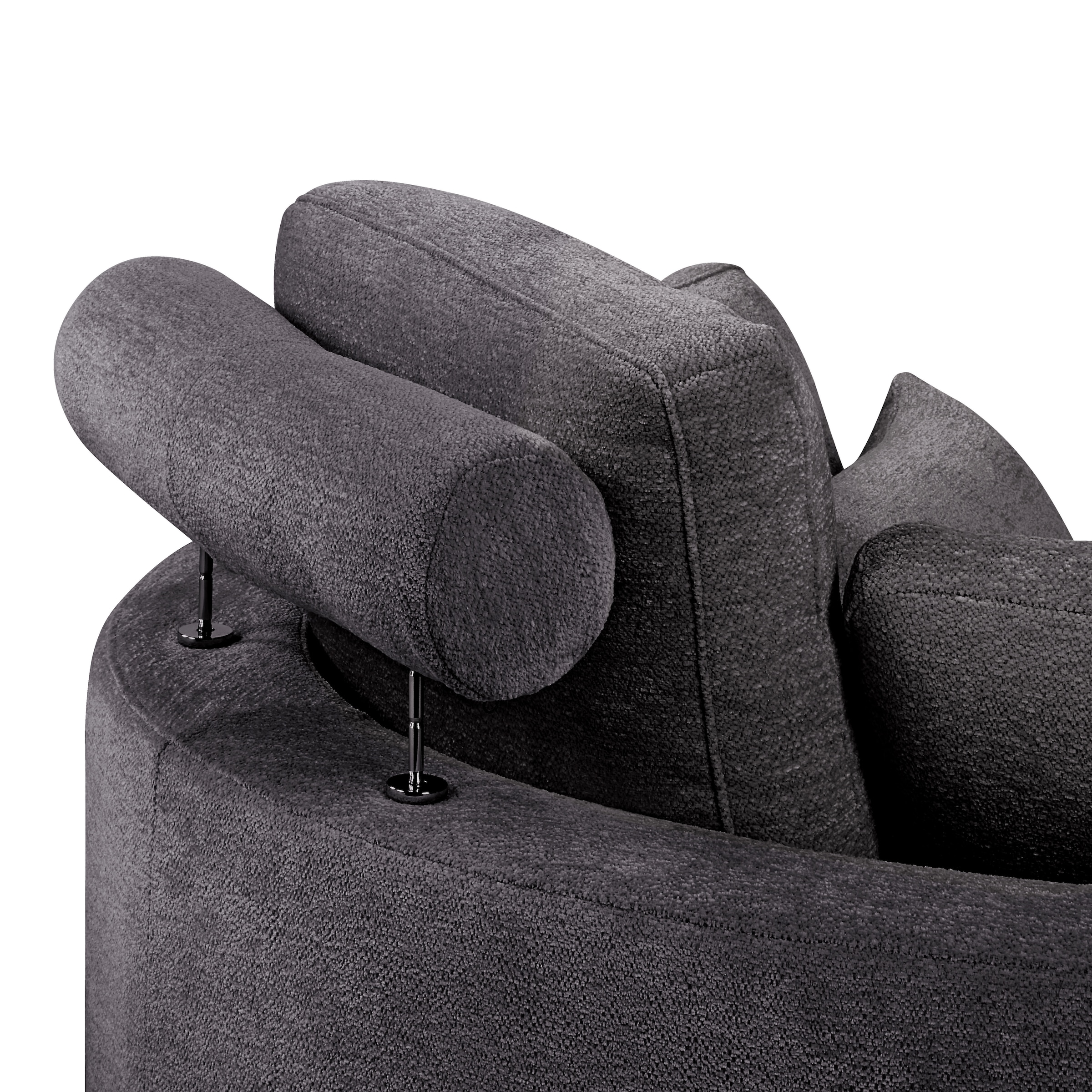ATLANTIC home collection Loveseat »Ravi«, XXL- Sessel, inklusive Stauraumhocker, Rückenkissen & drei Zierkissen