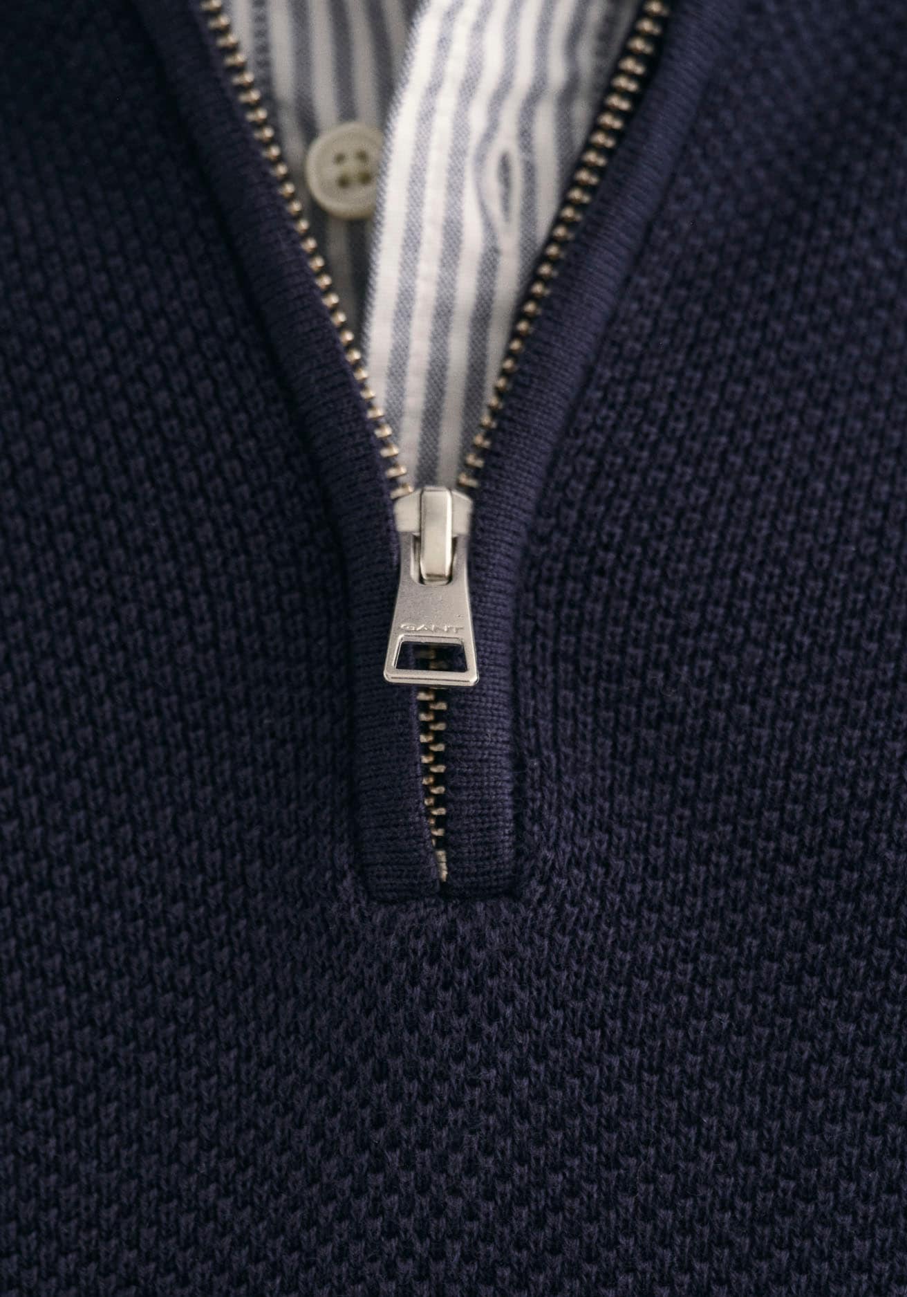 Gant Troyer »COTTON PIQUE HALF ZIP«, mit Piqué-Struktur