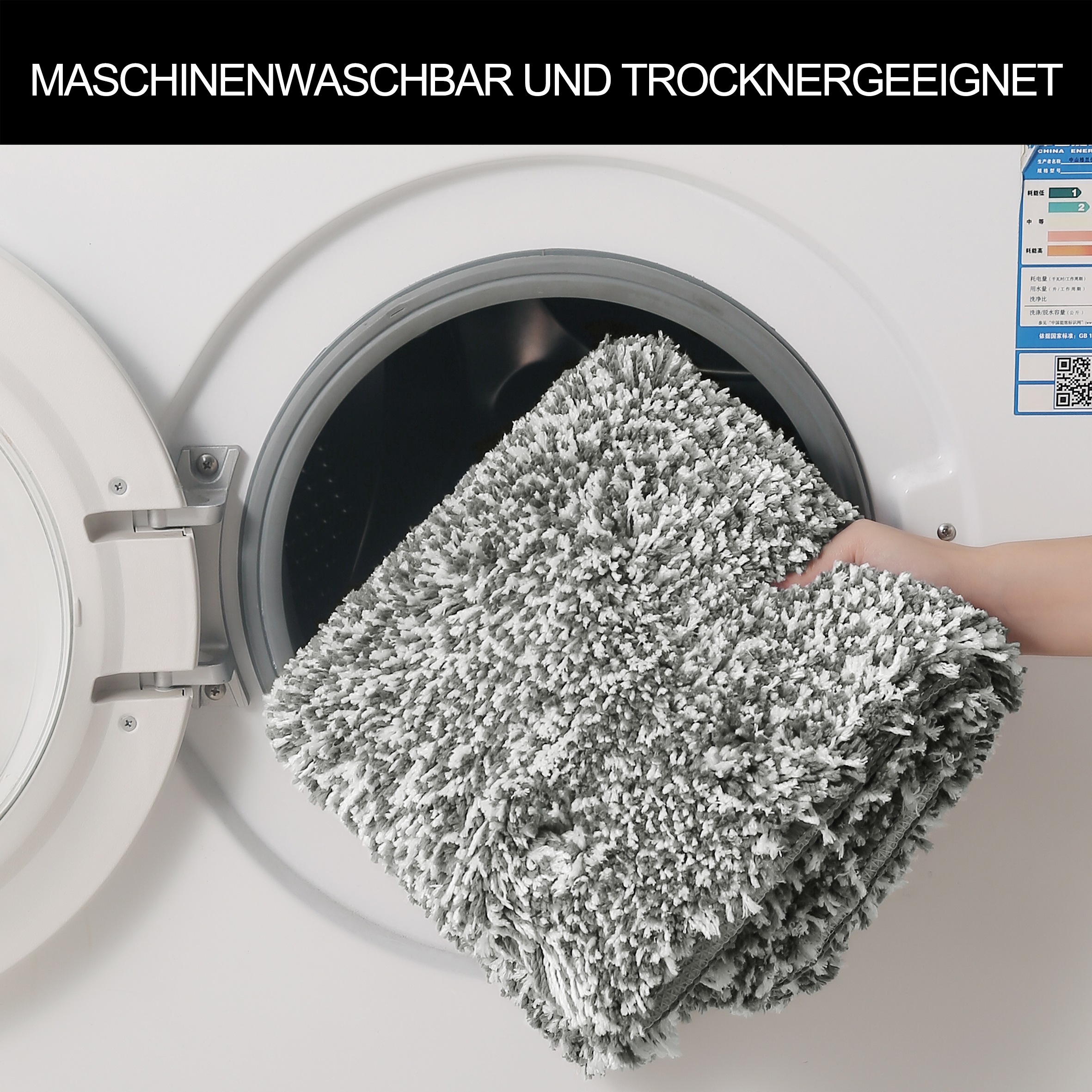 my home Badematte »Sanremo, Badvorleger, Badezimmer Teppich, sehr weich«, rutschhemmend beschichtet, fussbodenheizungsgeeignet-schnell trocknend, Badteppich, unifarben, rechteckig, rund & als 3-tlg. Set erhältlich