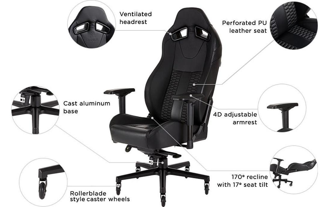 Corsair Gaming Chair »T2 ROAD WARRIOR Schwarz«