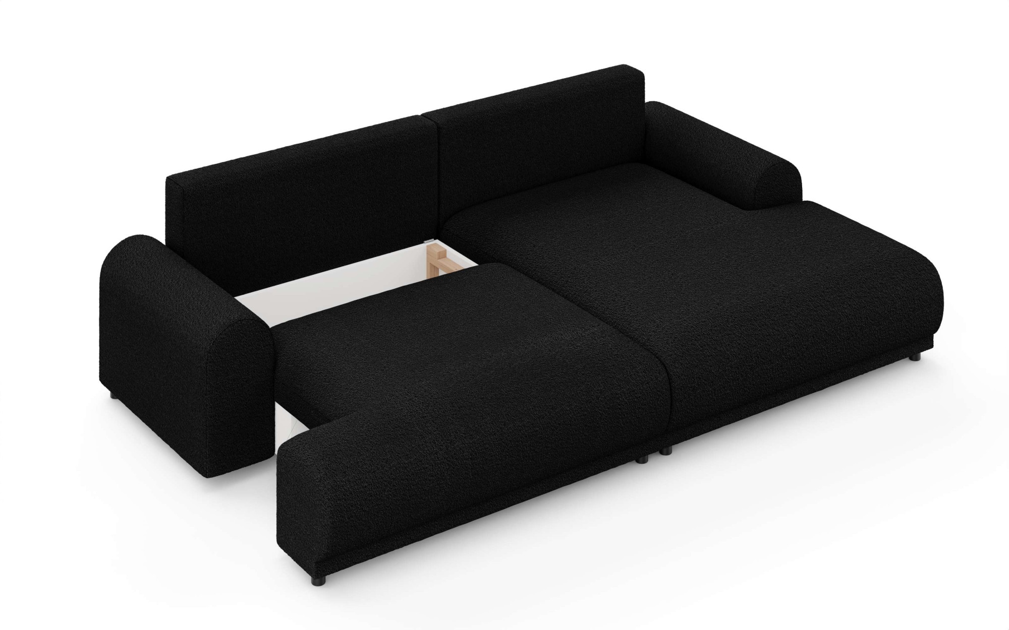 INOSIGN Ecksofa »Marsby, mit Bettfunktion und Bettkasten, Masse: B/H/T 242/65/145 cm«, L-Form mit Wellenunterfederung, Recamiere links oder rechts bestellbar