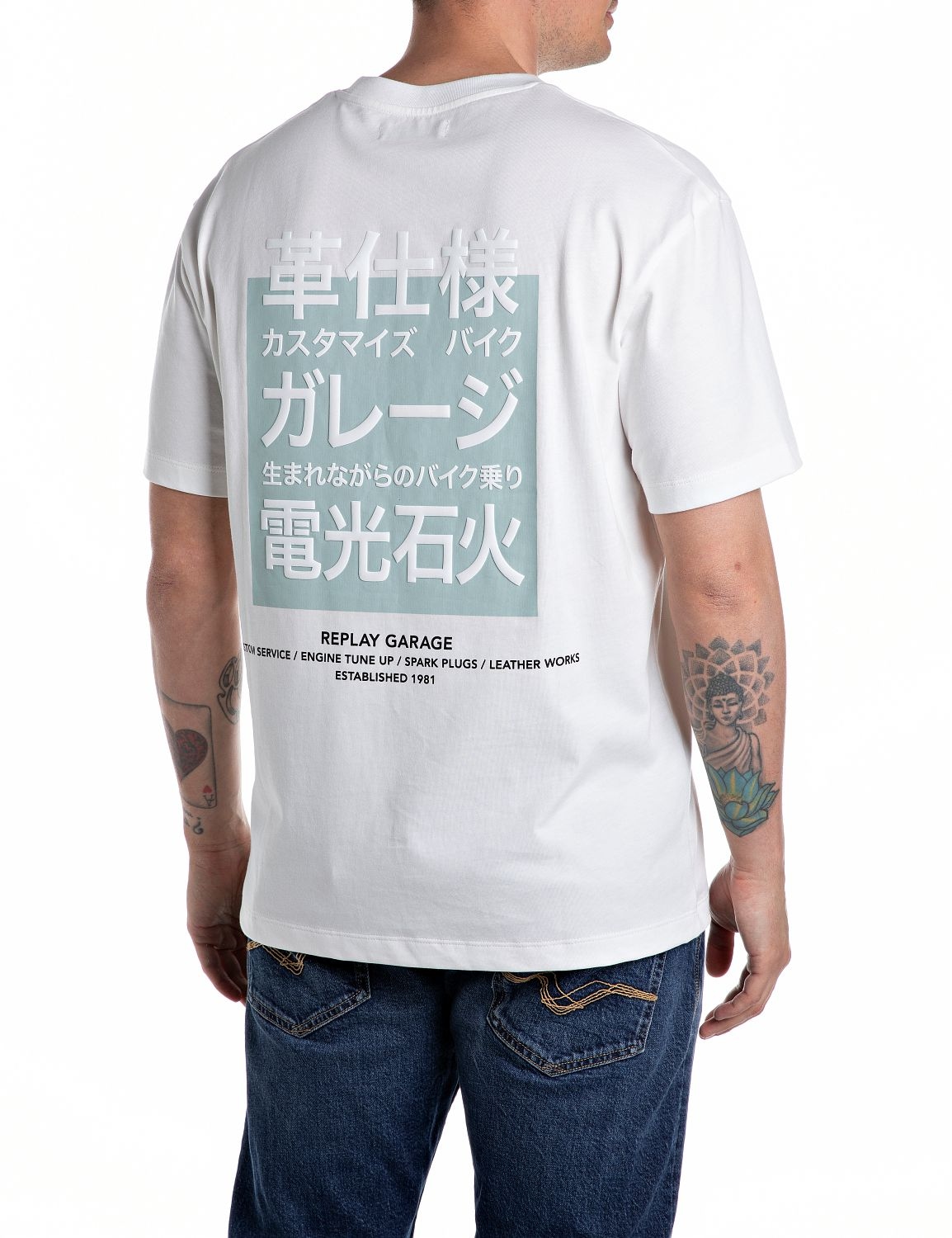 Replay T-Shirt, mit grossem Backprint