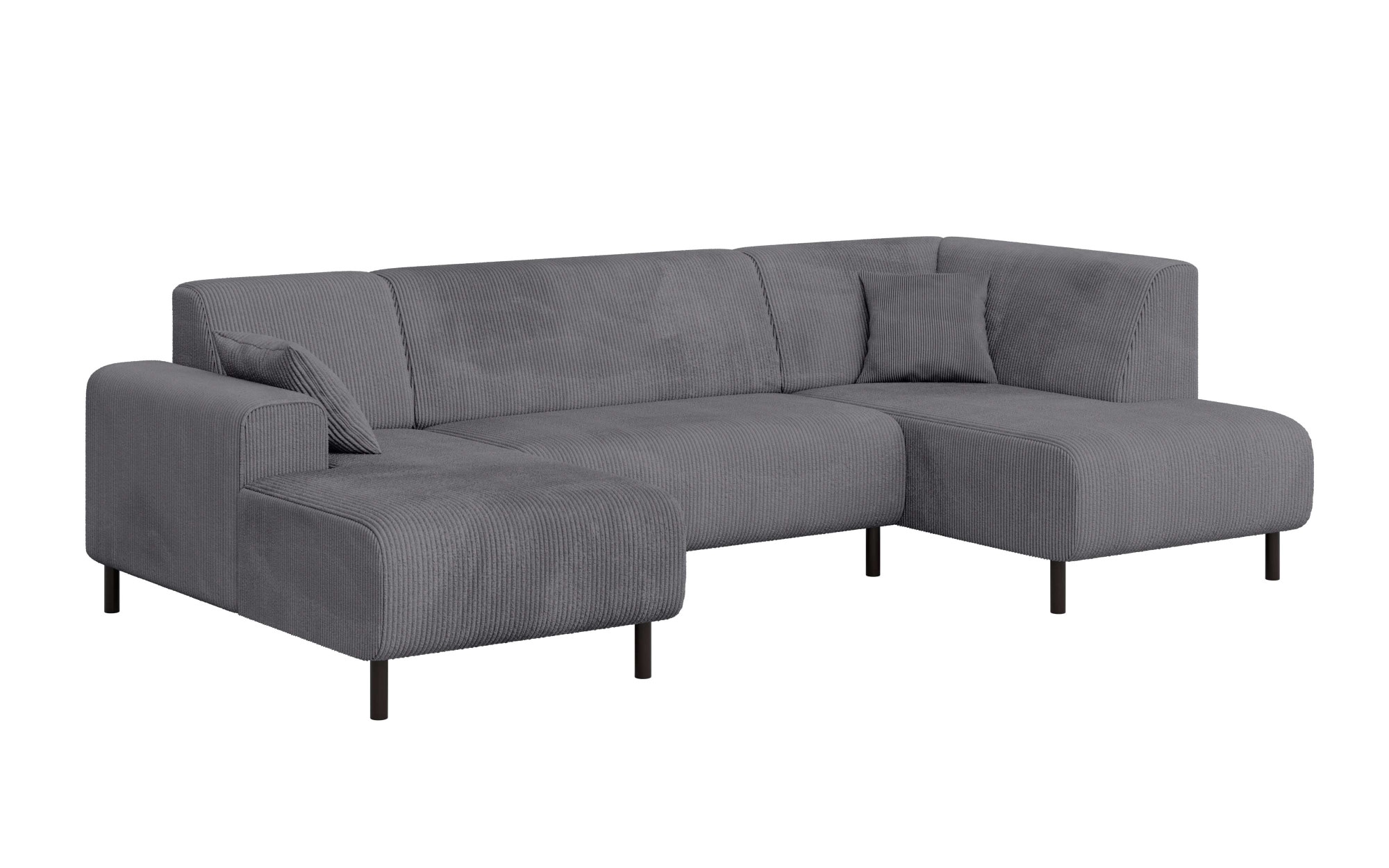 Home affaire Wohnlandschaft »ARROS U-Form mit Wellenunterfederung, Masse B/T/H: 300/163/81 cm«, incl. Zierkissen, mit Recamiere links/rechts bestellbar, auch in Cord
