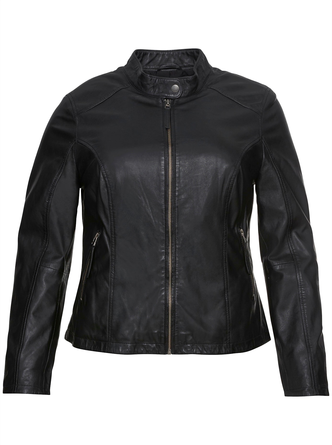 Sheego Lederjacke, ohne Kapuze