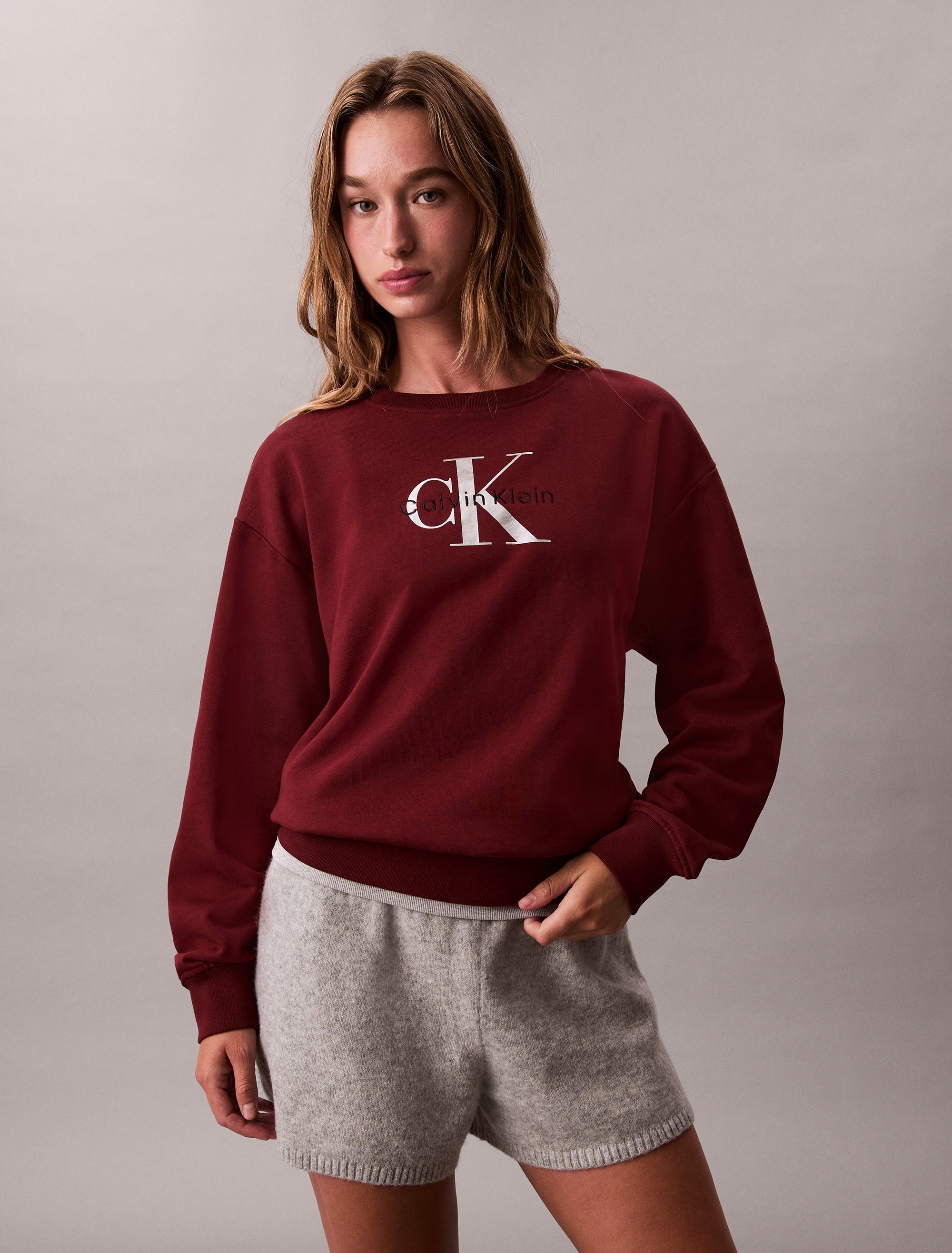 Calvin Klein Jeans Sweatshirt »LS MNLG FRNCH TRRY R«, Mit Rundhalsausschnitt