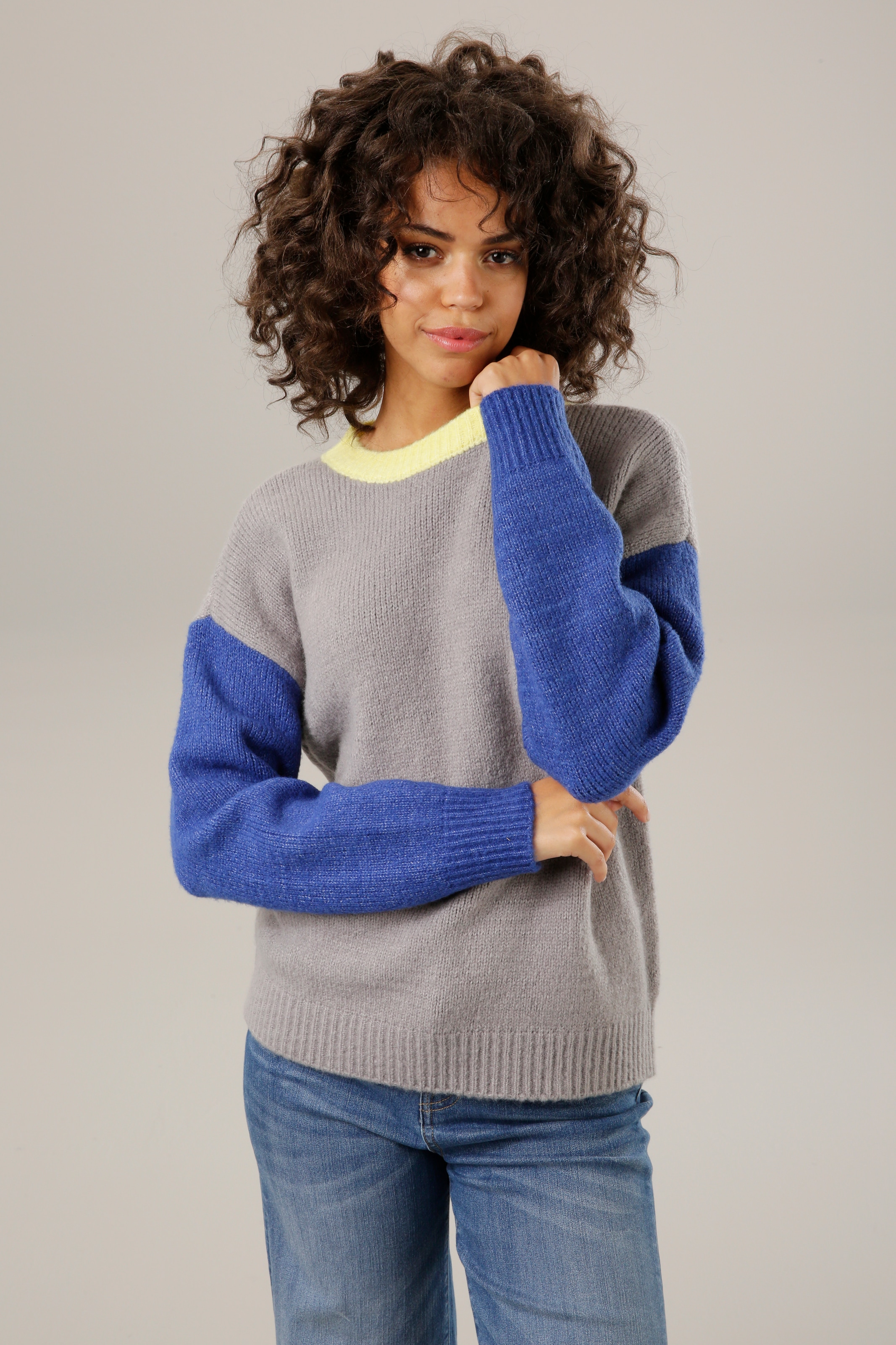 Jelmoli-Versand Strickpullover, im shoppen online Schweiz bei CASUAL Colorblocking coolem Aniston