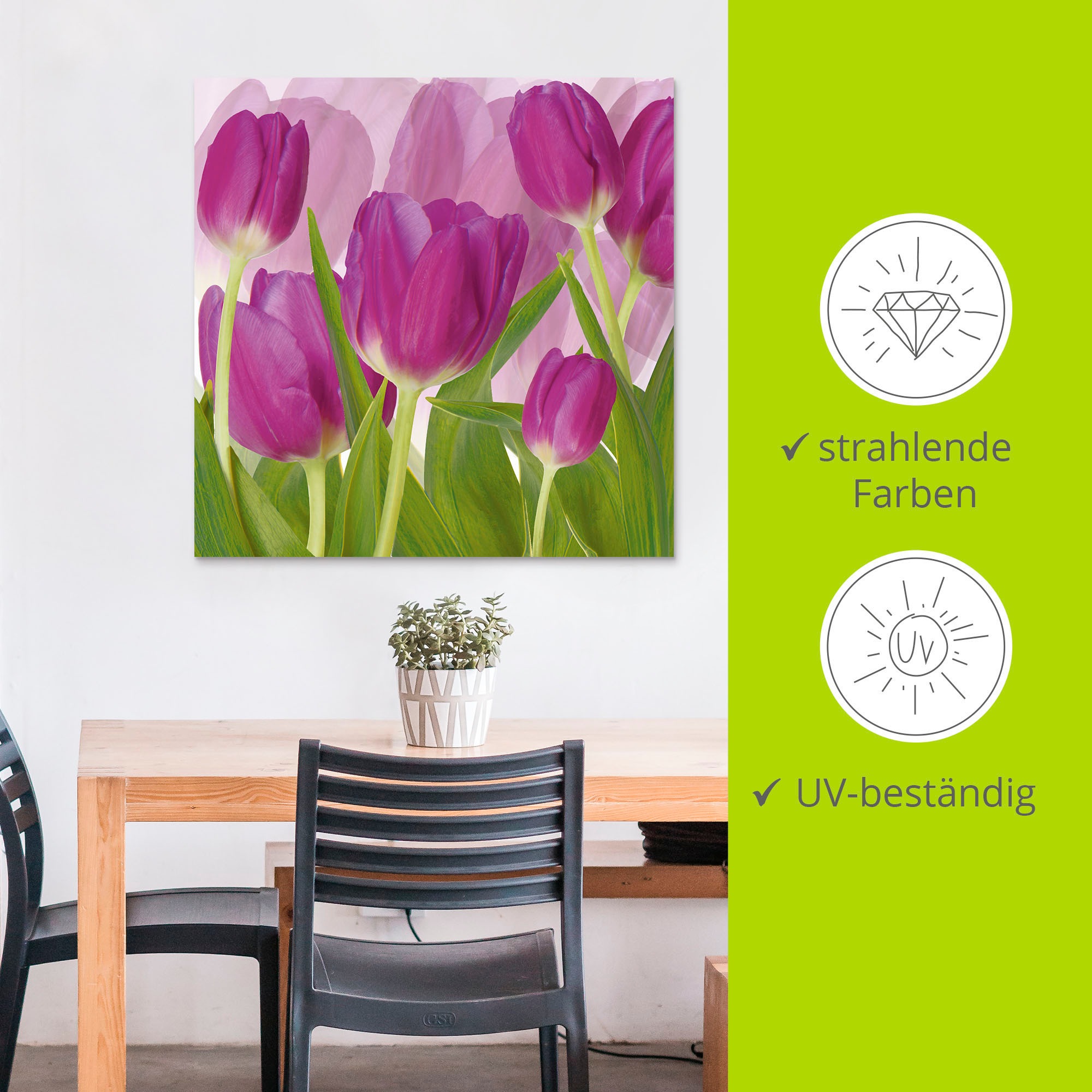 Artland Wandbild »Tulpenfeld lila«, Blumen, (1 St.), als Alubild, Outdoorbild, Leinwandbild in verschied. Grössen