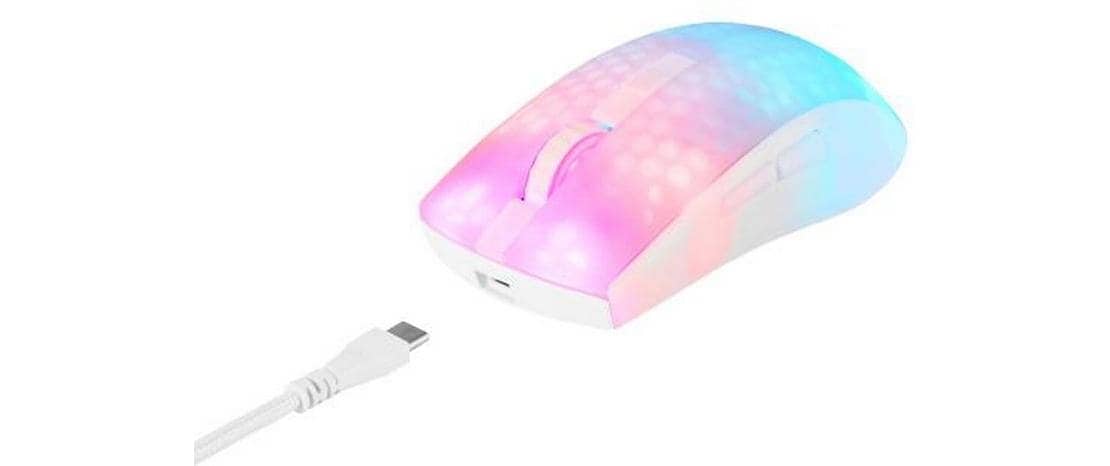 DELTACO Gaming-Maus »GAM-145-W Weiss/Trasparent«, Bluetooth