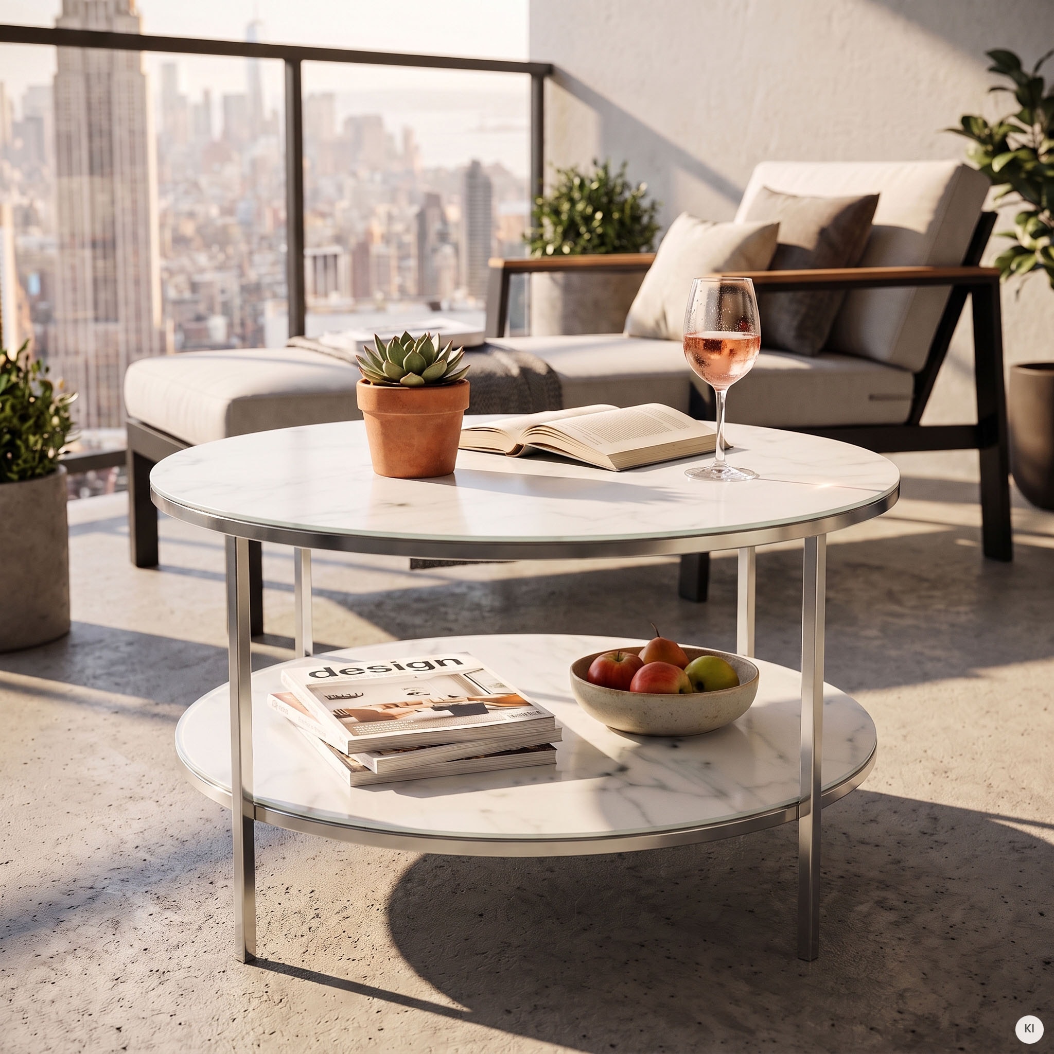 SalesFever Couchtisch "Caorle Coffeetable im minimalistischen Stil" Eleganz trifft Stil: Tischplatten in Marmoroptik