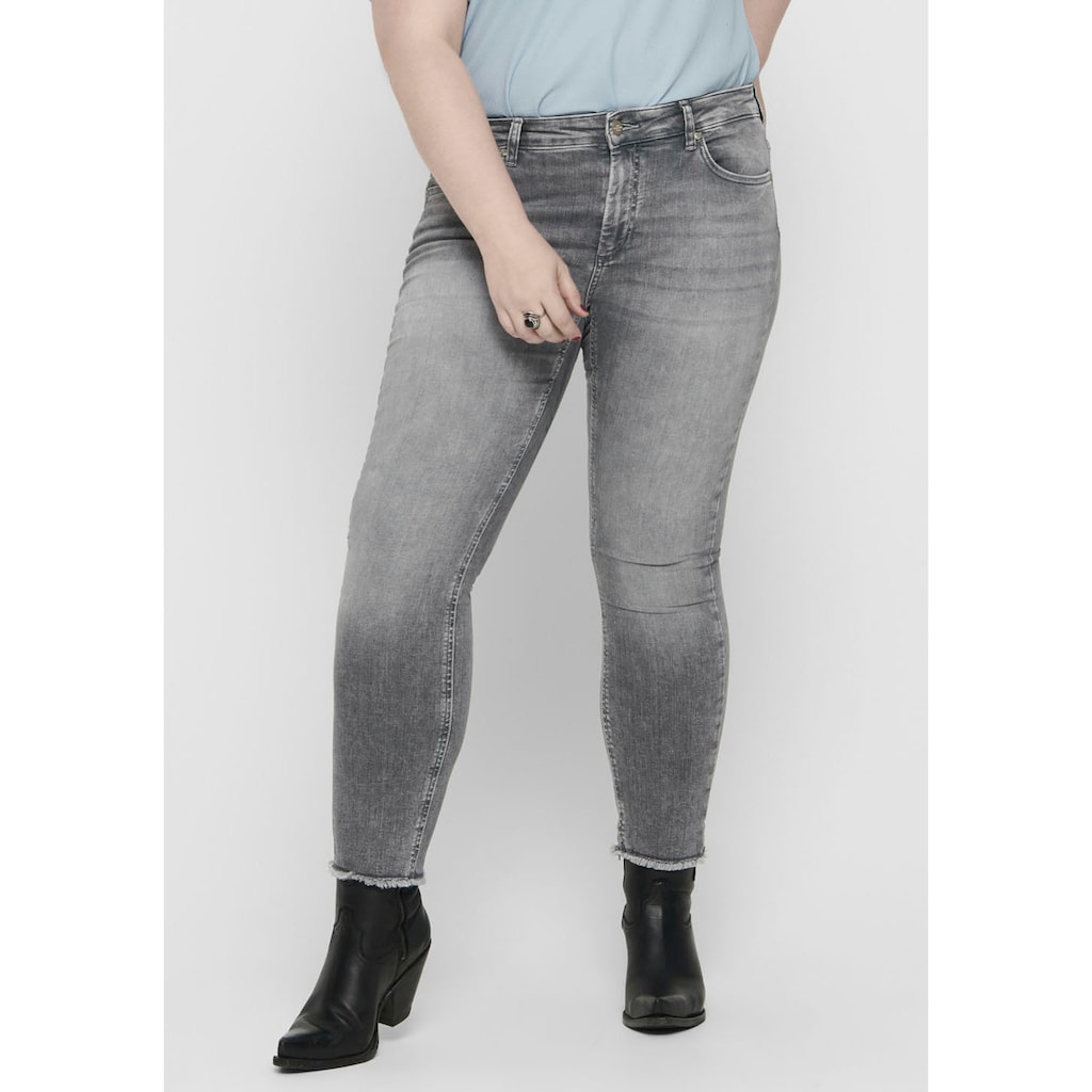 ONLY CARMAKOMA Skinny-fit-Jeans »CARWILLY REG SK ANK JNS«, in washed-out Optik