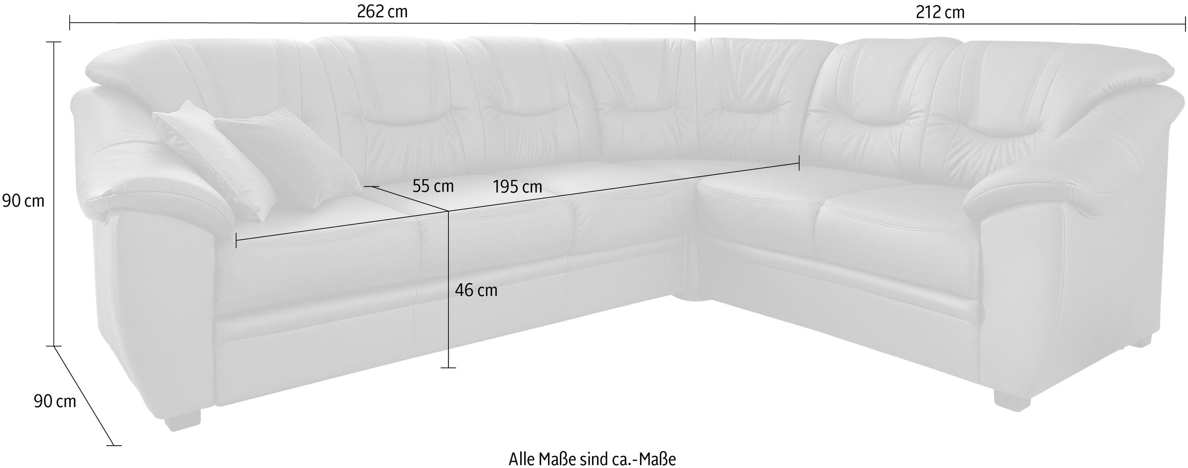 sit&more Ecksofa »Savona L-Form«, wahlweise mit Bettfunktion, inklusive Federkern, frei im Raum stellbar