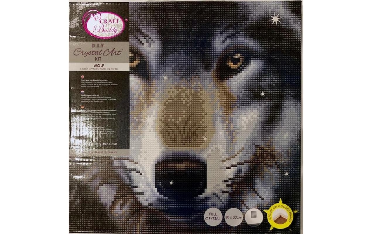 Kreativset »CRAFT Buddy Crystal Art Kit Wolf 30 x 30 cm«, (11 tlg.)