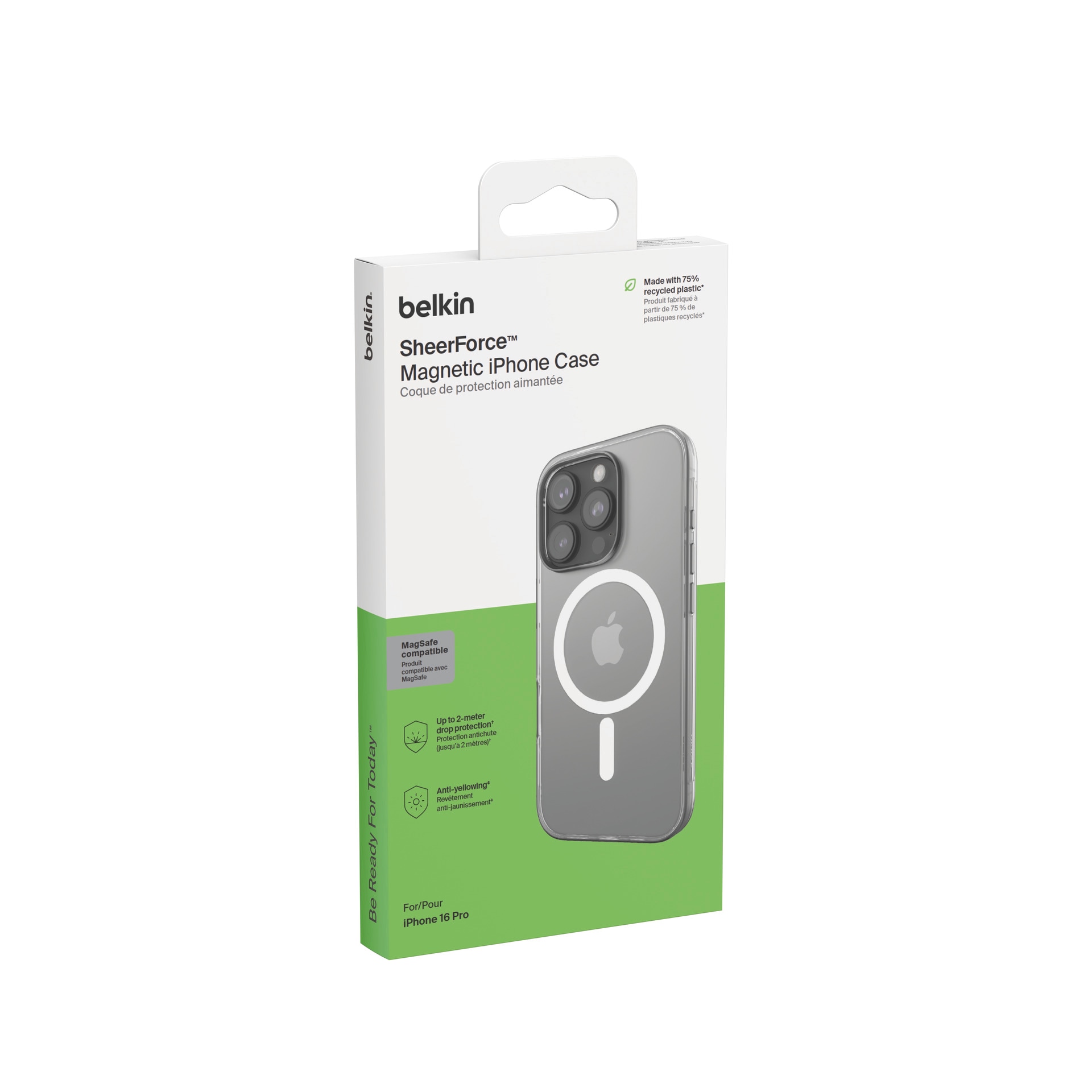 Belkin Handyhülle »SheerForce magnetisches Case für Apple iPhone 16 Pro«, iPhone 16 Pro, Backcover, Schutzhülle, Handyschutzhülle, Case, Schutzcase, stossfest