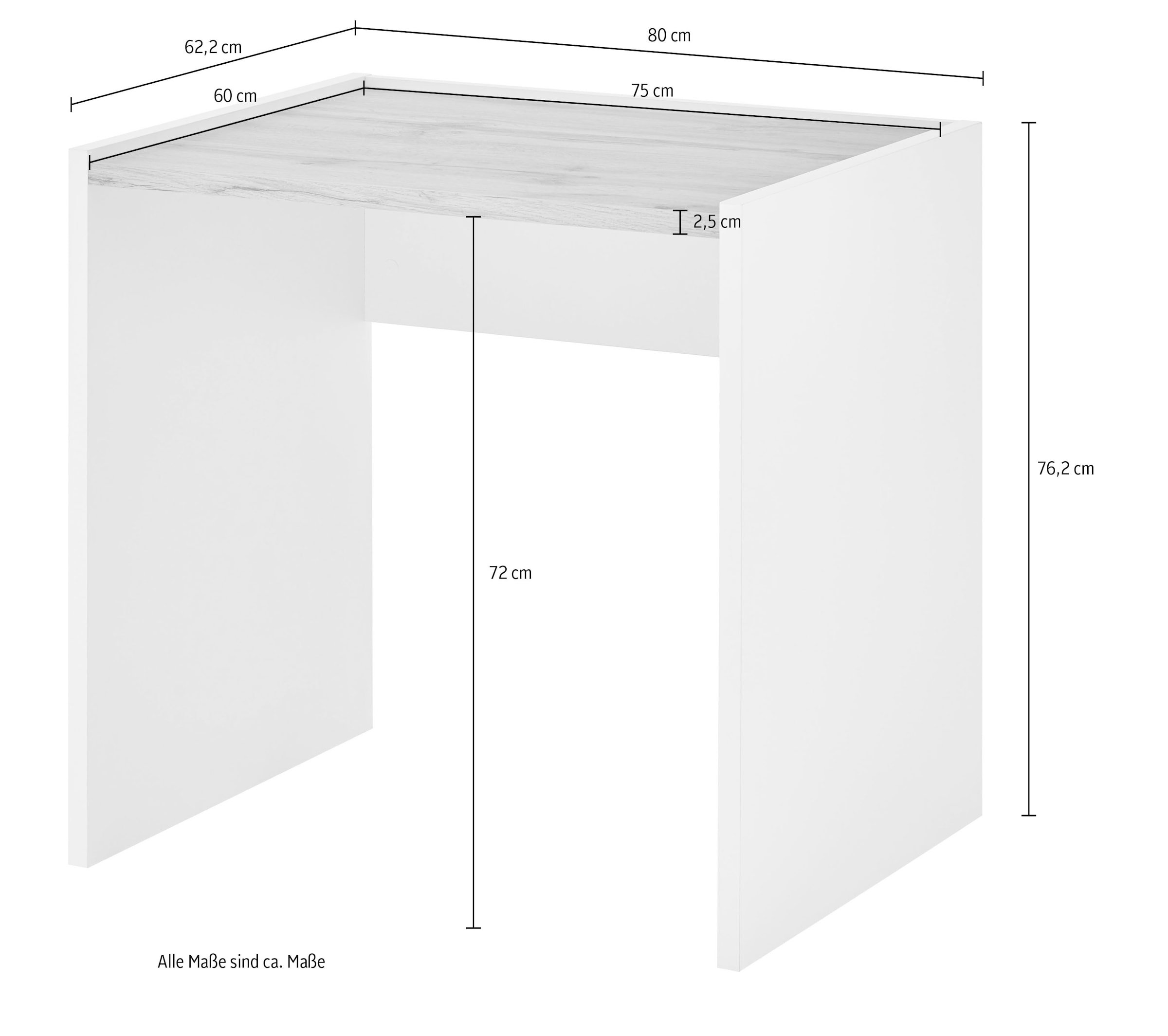 INOSIGN Schreibtisch »CiTY/GiRON«, moderner Computertisch, wohnliches Home Office, Breite 80 oder 143 cm