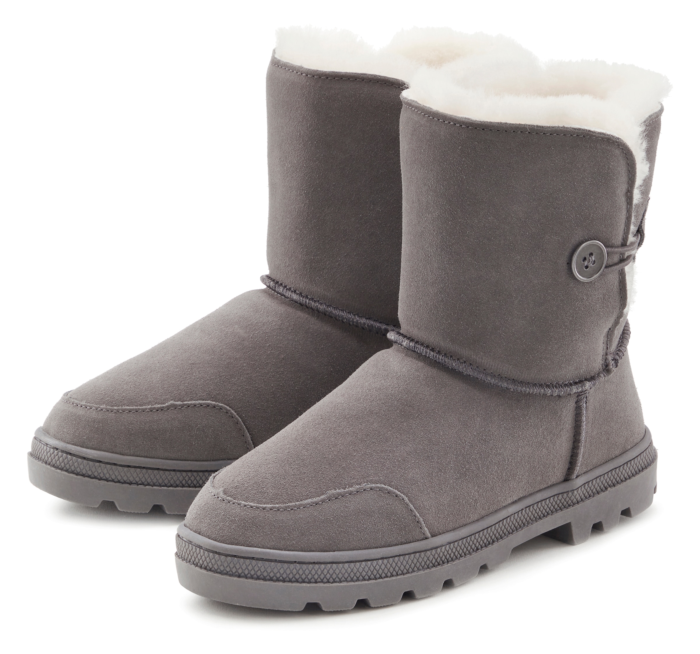 Winterstiefel, aus kuscheligem Lammfell, robuste Sohle, Winterstiefelette, Snowboots