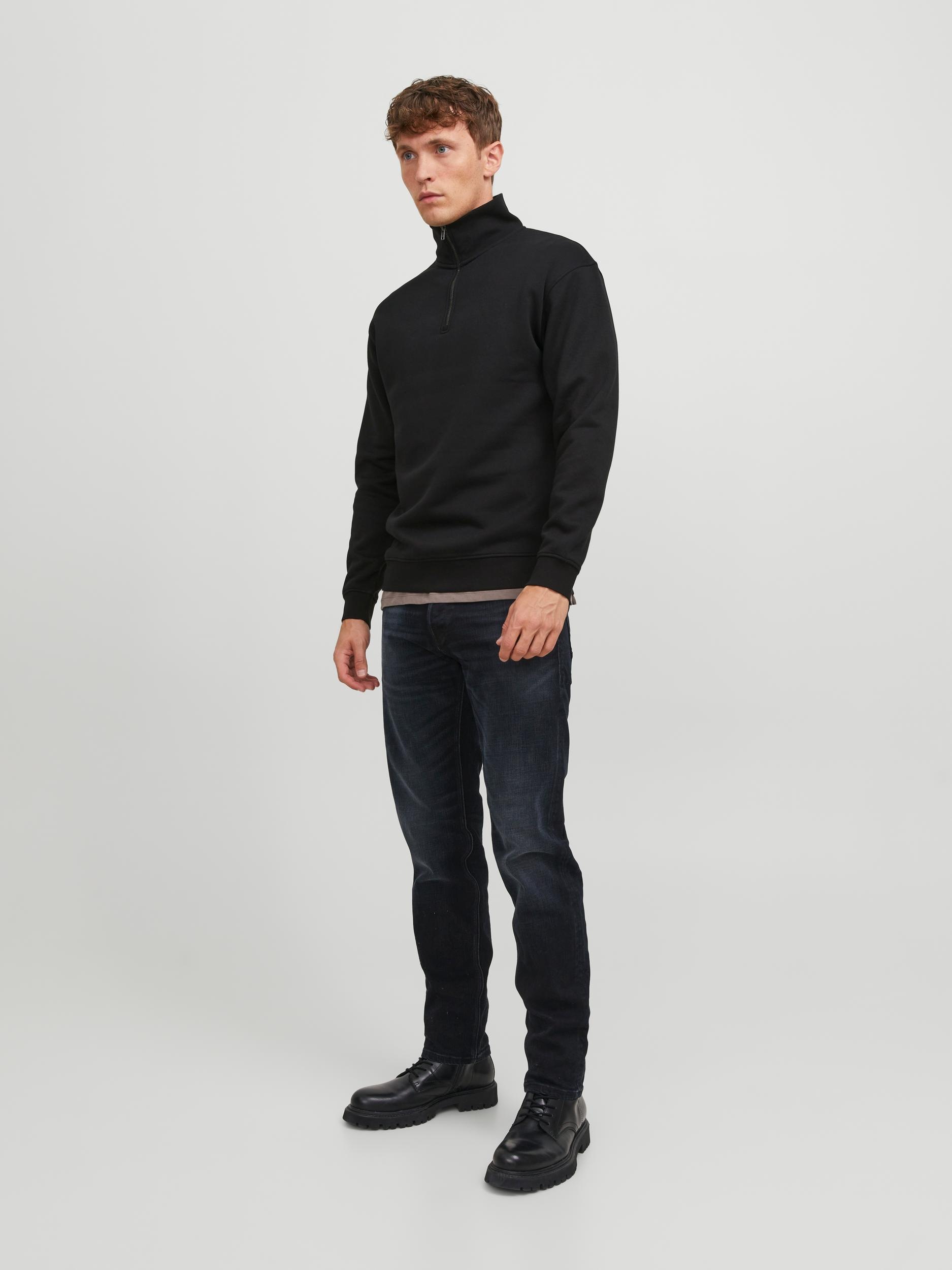 Jack & Jones Sweatshirt »JJEBRADLEY SWEAT HALF ZIP NOOS«, mit Troyer Kragen