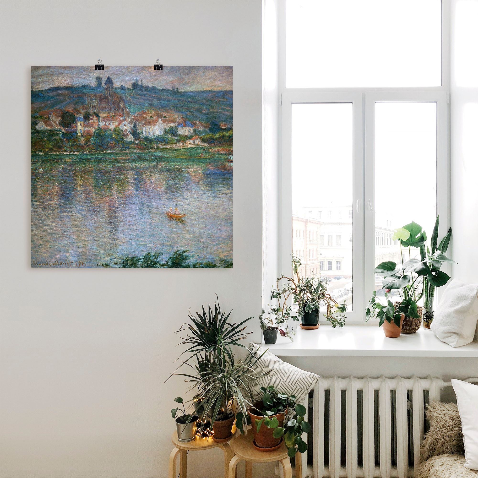 Artland Wandbild »Blick über den Fluss auf Vetheuil. 1901«, Gewässer, (1 St.), als Alubild, Leinwandbild, Wandaufkleber oder Poster in versch. Grössen