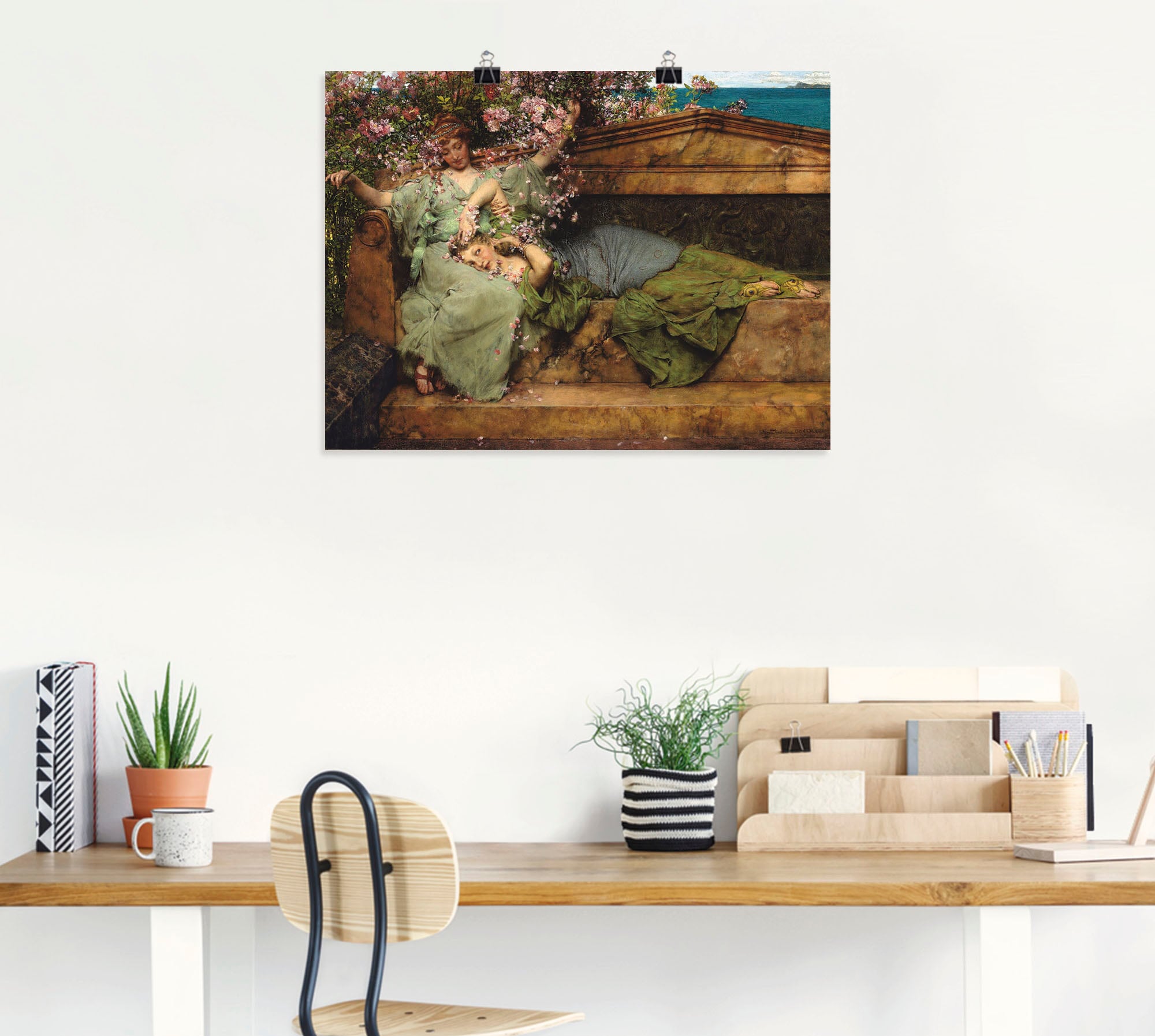 Artland Kunstdruck »Im Rosengarten.«, Frau, (1 St.), als Leinwandbild, Wandaufkleber oder Poster in versch. Grössen