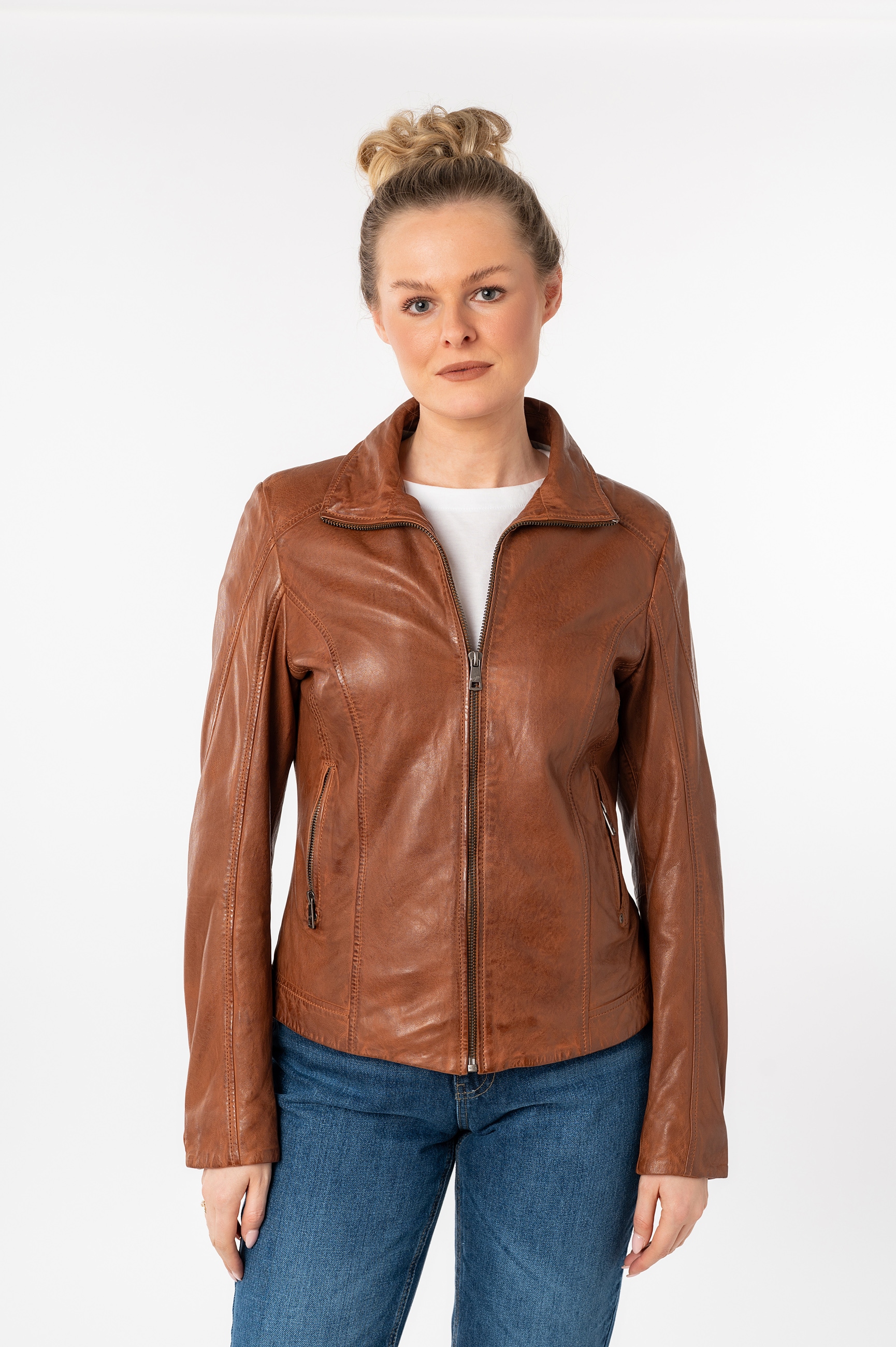 Mauritius Lederjacke »MWJolah« mit Umlegekragen und gesteppter Rückenpartie