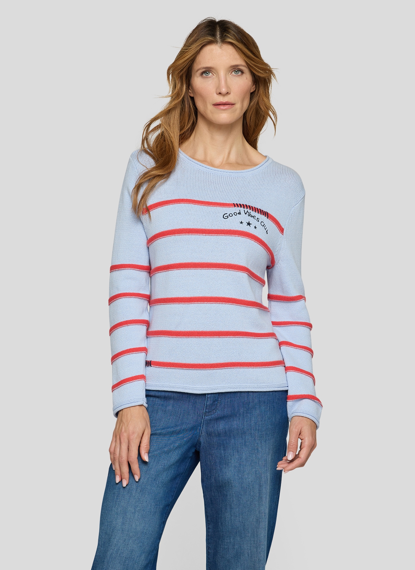 Rabe Strickpullover mit Streifen Muster