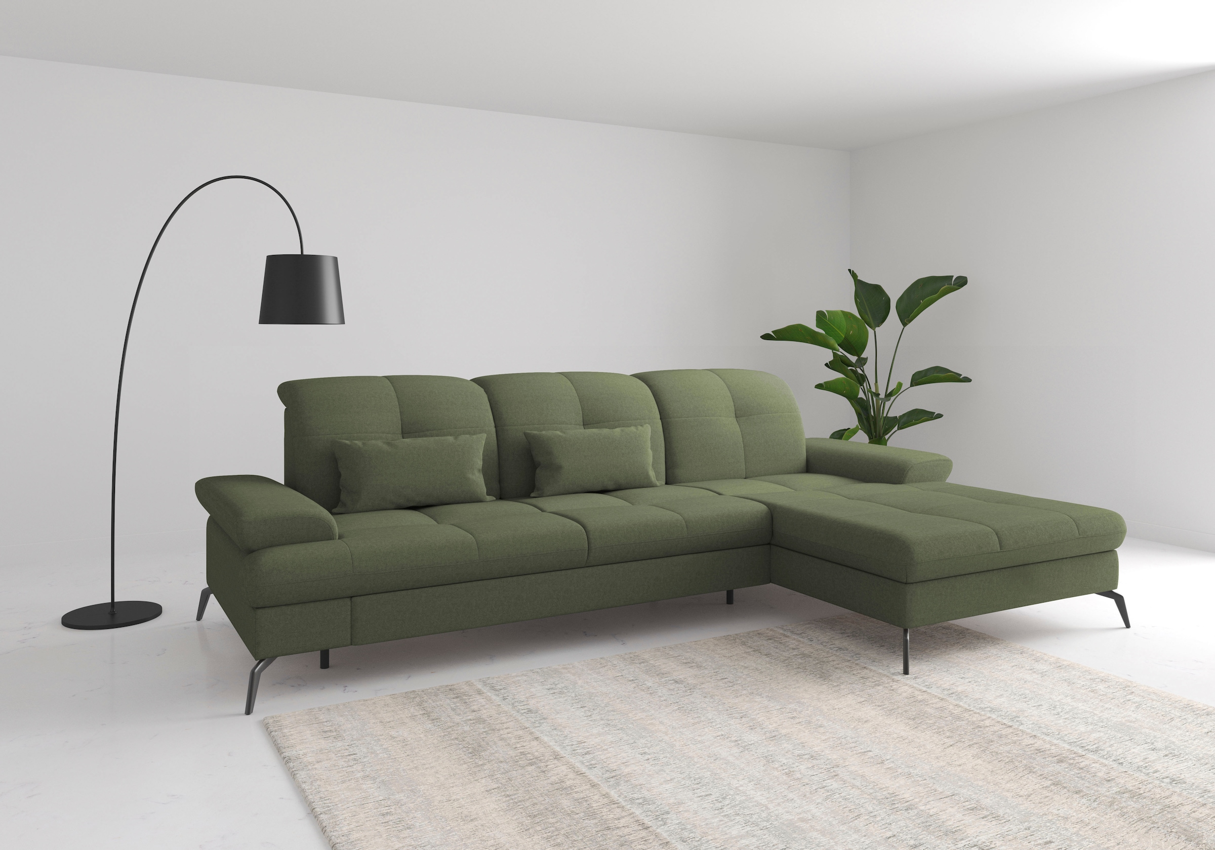 sit&more Ecksofa "Amica, L-Form, inkl. Sitztiefenverstellung & Armteilverstellung" wahlweise mit Bettfunktion, Bettkasten und Kopfteilverstellung
