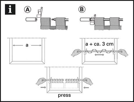 GARDINIA Scheibenstange »Klemmstange Filigrano Zylinder«, ausziehbar, Serie Press&Go