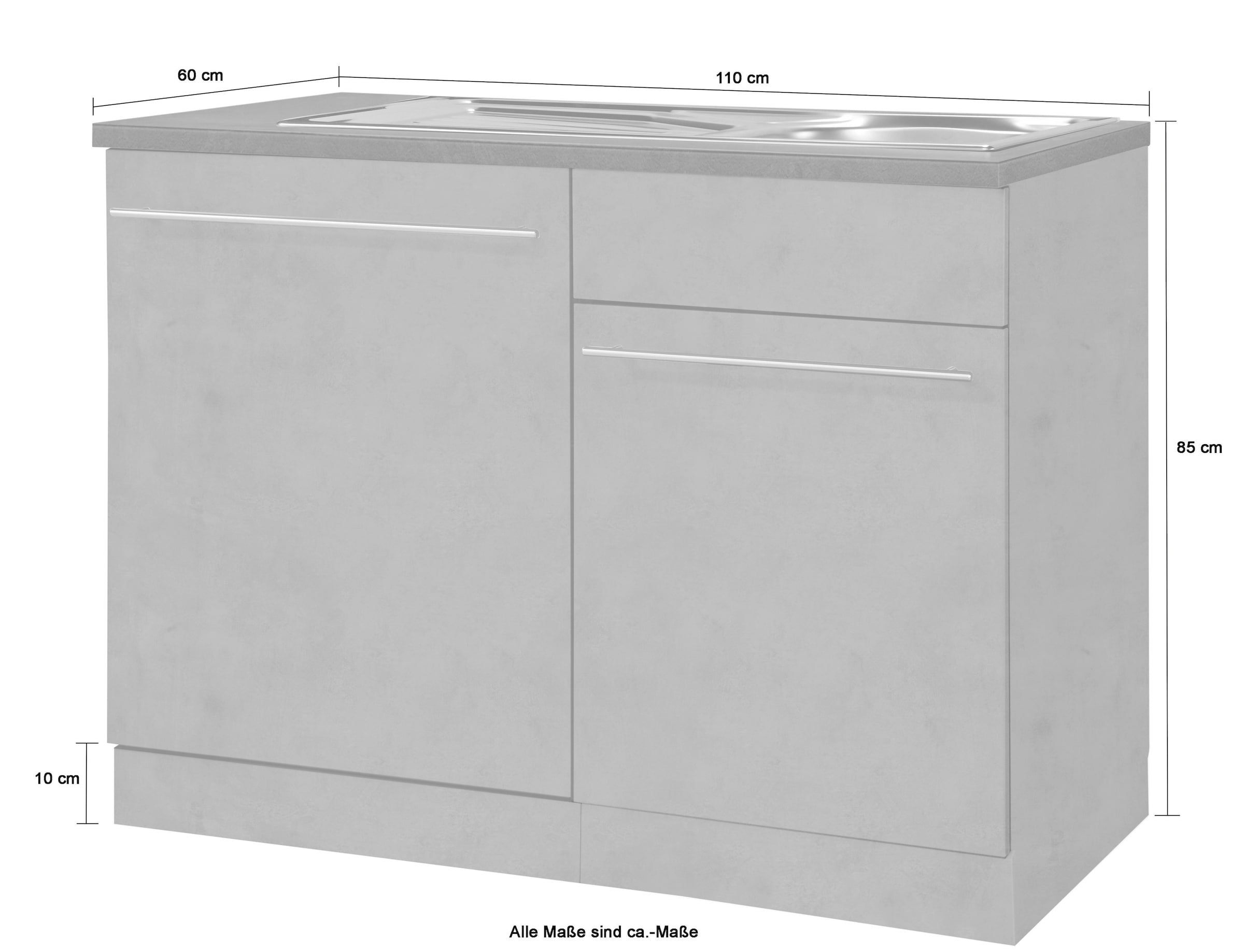 wiho Küchen Spülenschrank »Chicago«, 110 cm breit, inkl. Tür/Sockel für  Geschirrspüler online bestellen | Jelmoli-Versand
