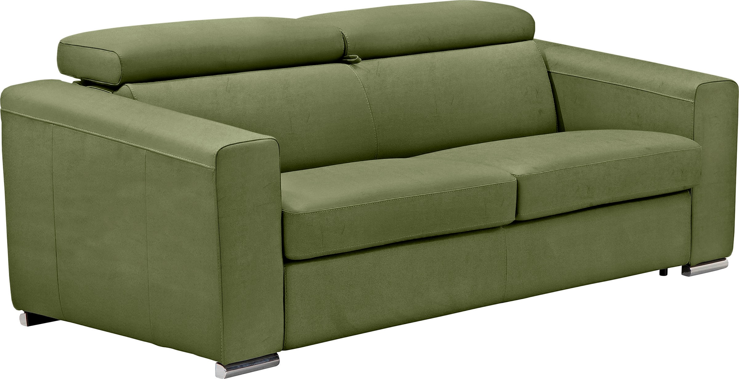 Egoitaliano Schlafsofa »Cabiria, Design und super Sitz- und Liegekomfort«, Sofa inkl. Schlaffunktion, Kopfteile verstellbar, mit Metallfüssen