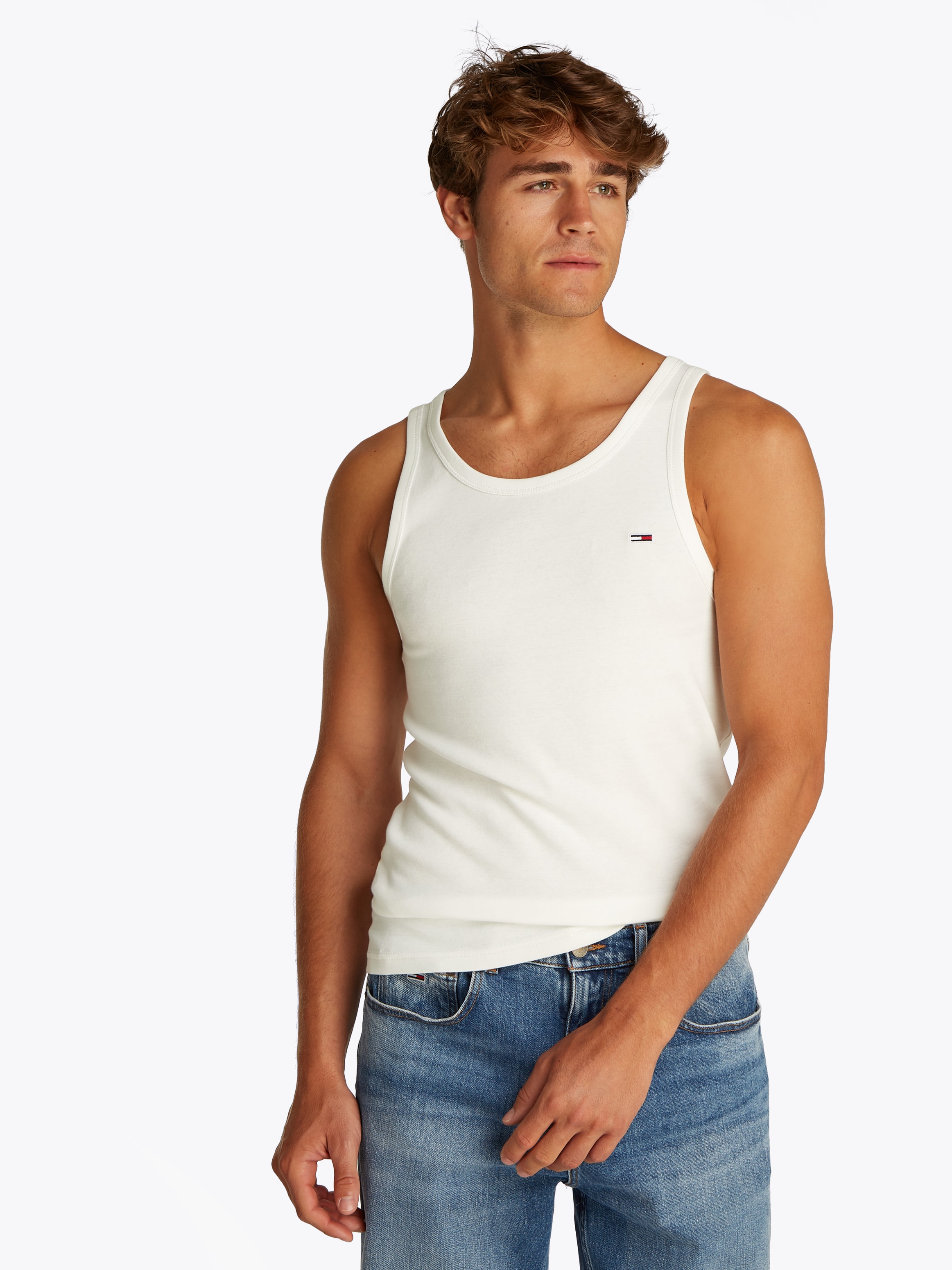 Tommy Jeans Tanktop »TJM XSLIM 2PCK RIB TANK EXT«, (Packung, 2 tlg., 2er), mit gerippter Struktur