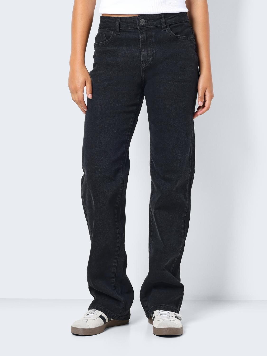 Straight-Jeans »NMYOLANDA NW WIDE JEANS BLACK NOOS«