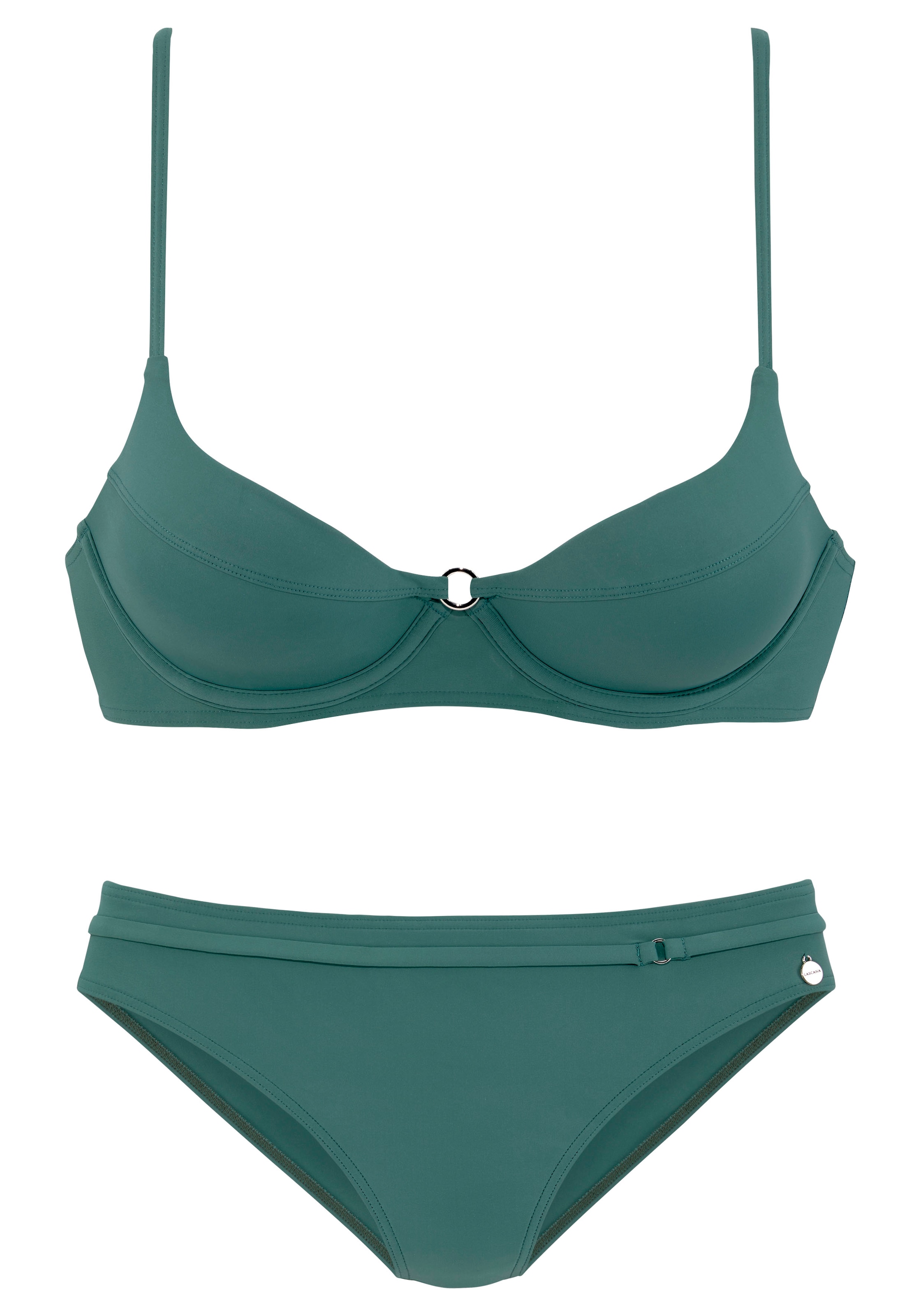 LASCANA Bügel-Bikini, mit wattierten Cups und Zierring