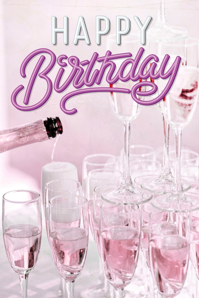 queence Metallbild »Champagne Birthday«, Schriftzüge-Schriftzug-Sprüche-Sprüche &...